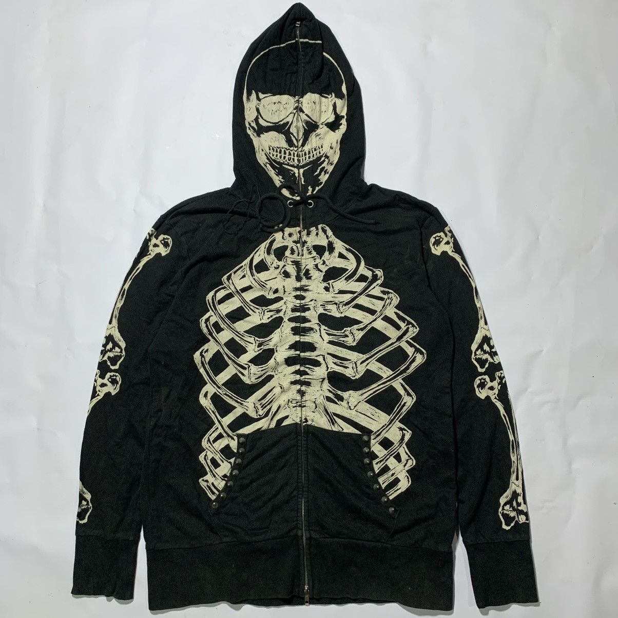 Japanese Brand Gladnews skull zip up hoodie Size US M / EU 48-50 / 2 - 1 Thumbnail
