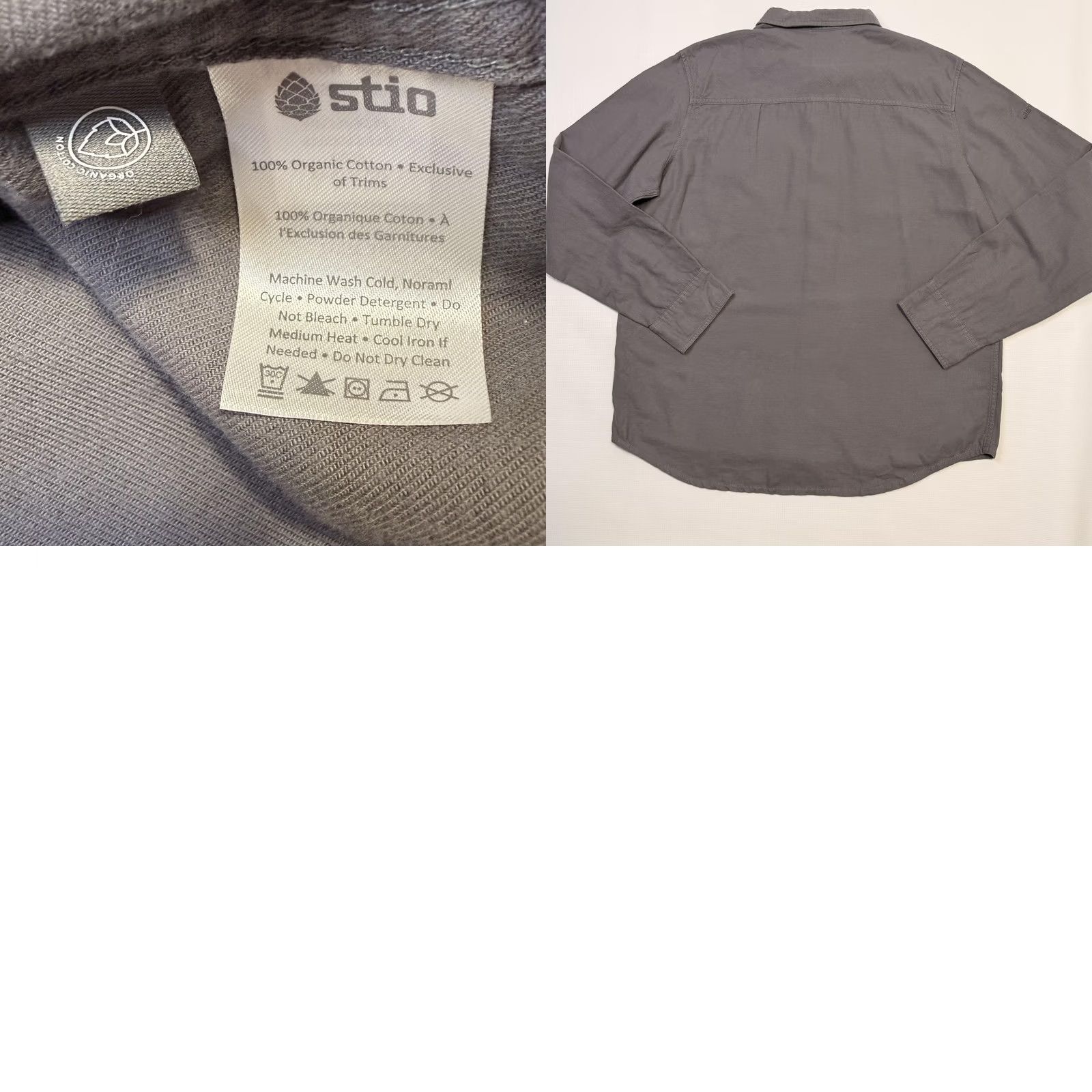 Vintage Stio Shirt Mens XL Gray Organic Cotton Button Front Long Sleeve Outdoors Casual Size US XL / EU 56 / 4 - 8 Thumbnail