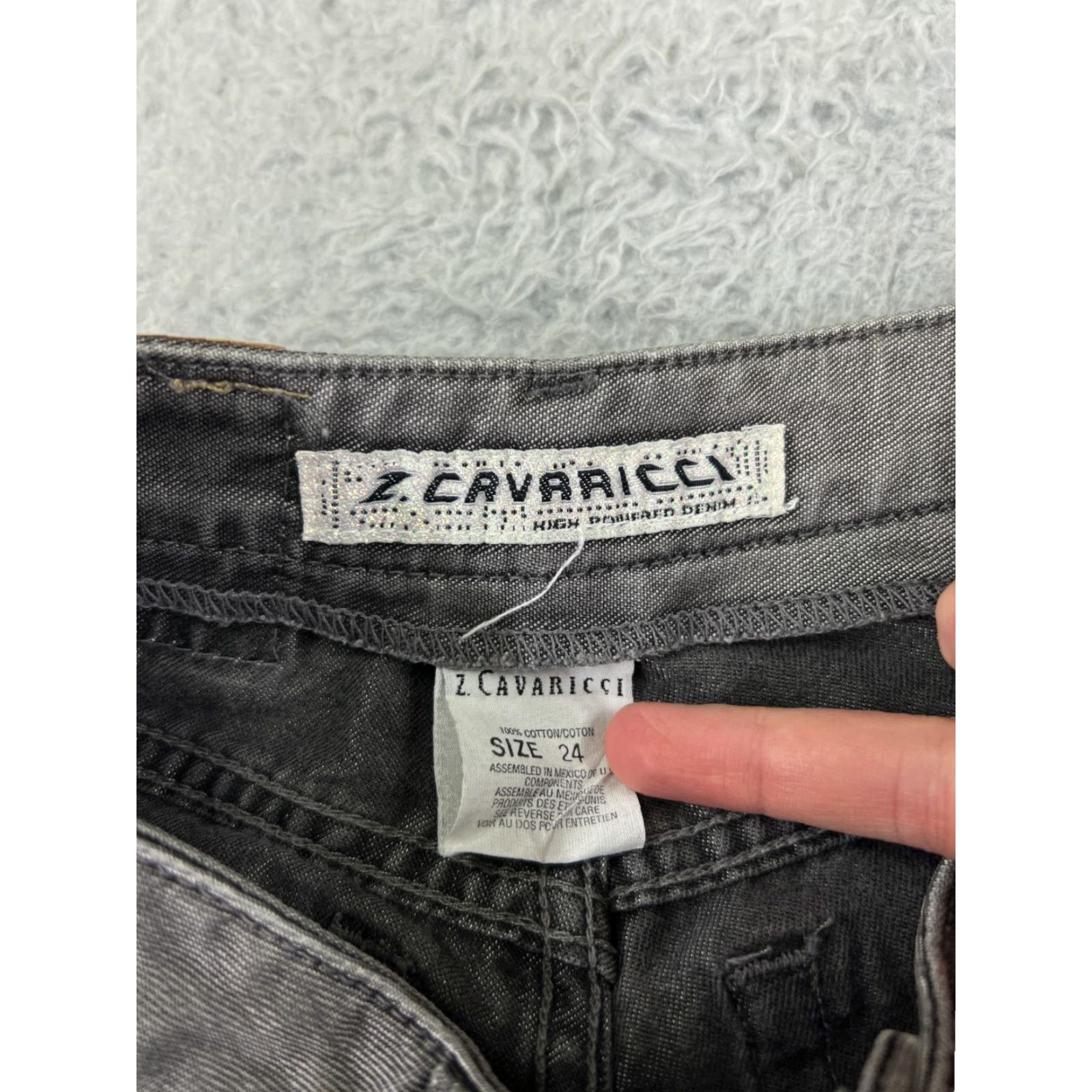 Denime Z. Cavaricci Jeans Womens 24 Gray Denim Bootcut Mid Rise 5-Pocket Cotton Stretch Size 42" / US 20 - 3 Thumbnail