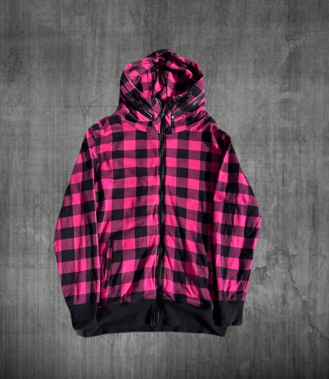 If Six Was Nine 2000s Japanese archive Bono Gimmic Check Zip-up Hoodie Size US L / EU 52-54 / 3 - 1 Thumbnail