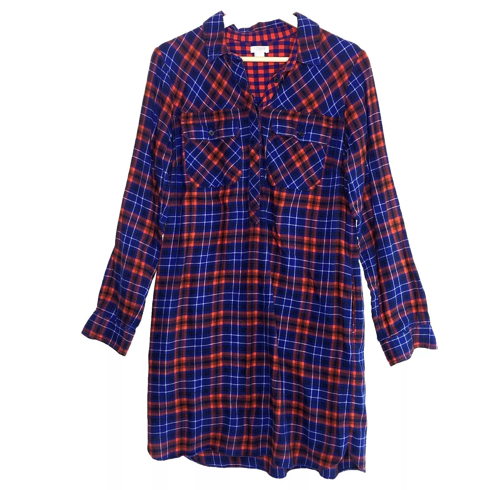 J.Crew J Crew Shirt Dress Tartan Plaid Flannel Shirtdress Sz S Long Size S / US 4 / IT 40 - 1 Thumbnail