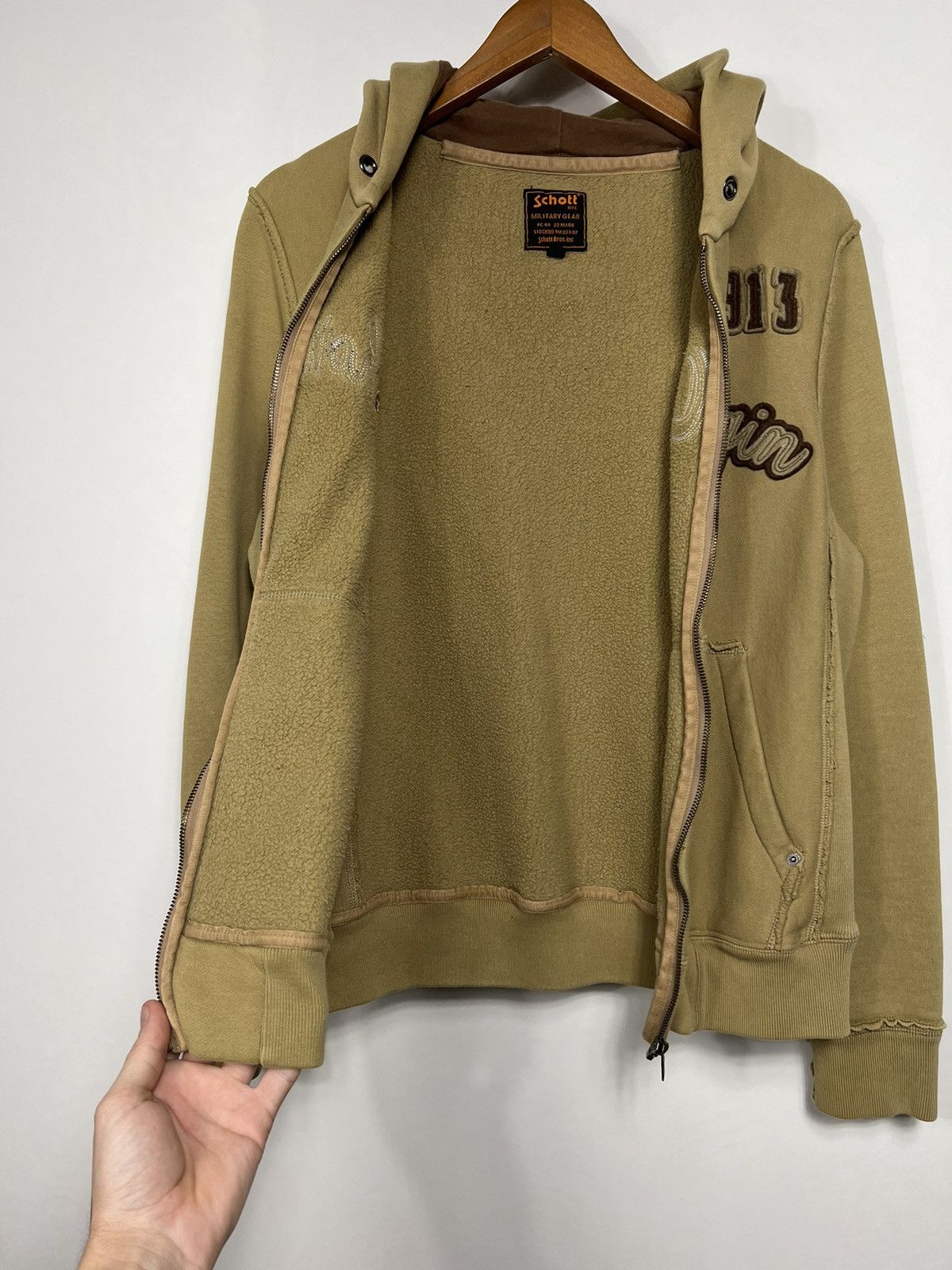 Schott Vintage Schott NYC Embroidered Logo Zip Hoodie Zipper Size US M / EU 48-50 / 2 - 9 Thumbnail