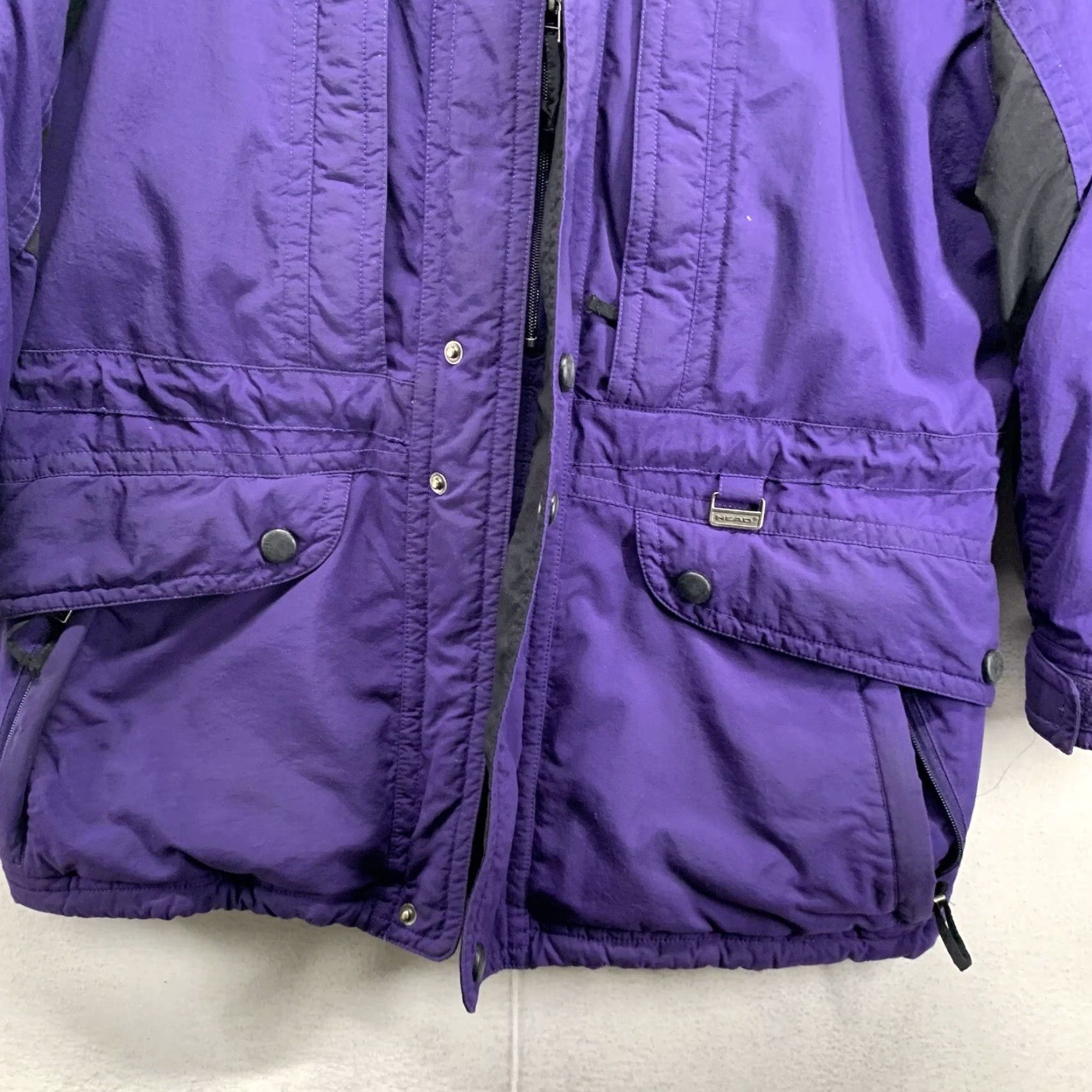Vintage VINTAGE Head The Exploration 90’s Ski Jacket Parka Mens Medium Purple Black Water Resistant Insulated Lined Pockets Logo Skiing Winter Mens Size US M / EU 48-50 / 2 - 6 Thumbnail