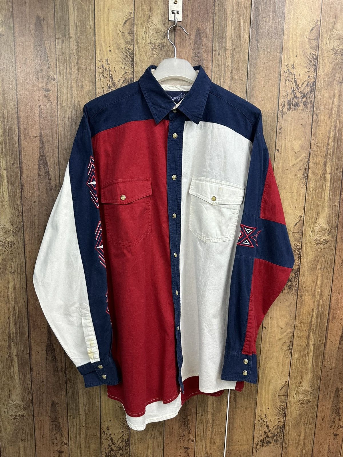 Wrangler Vintage Wrangler Western Shirt 3 Tones A465 Size US M / EU 48-50 / 2 - 2 Thumbnail