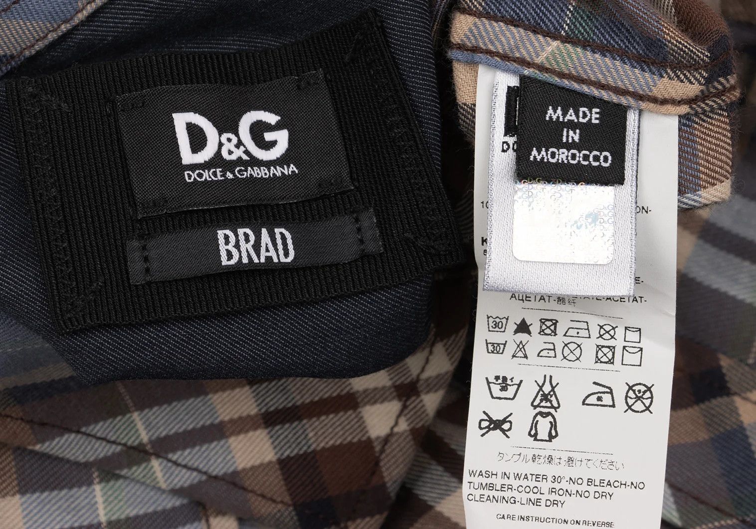 Dolce & Gabbana Multi Cotton Rib Check Western Yoke Shirt Size M Size US M / EU 48-50 / 2 - 14 Thumbnail