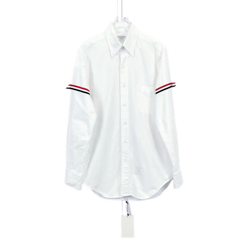 Thom Browne Thom Browne White Cotton Long Sleeve Shirt 0089 Size M / US 6-8 / IT 42-44 - 1 Thumbnail