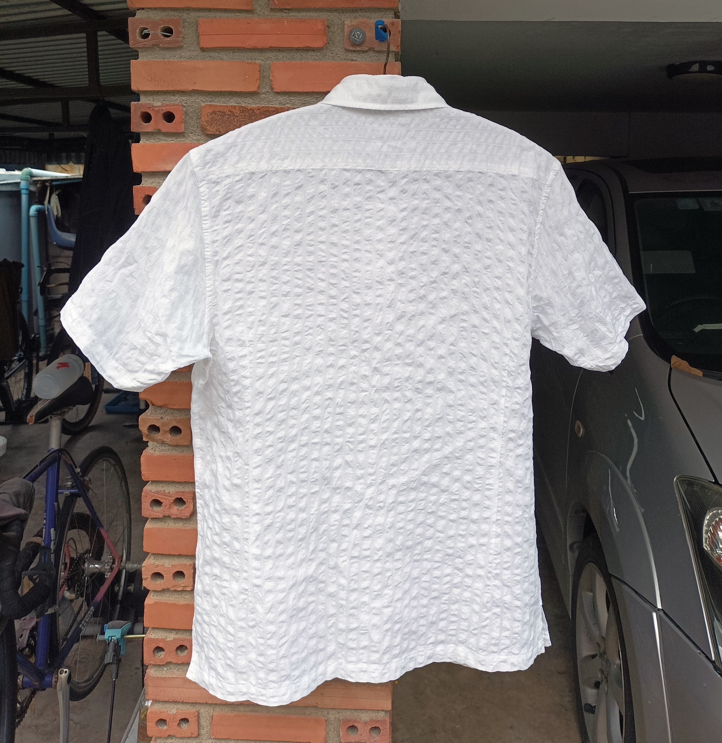 Yohji Yamamoto (S336) A.A.R. Yohji Yamamoto White Short Sleeve Pocket Shirt Size US M / EU 48-50 / 2 - 9 Thumbnail