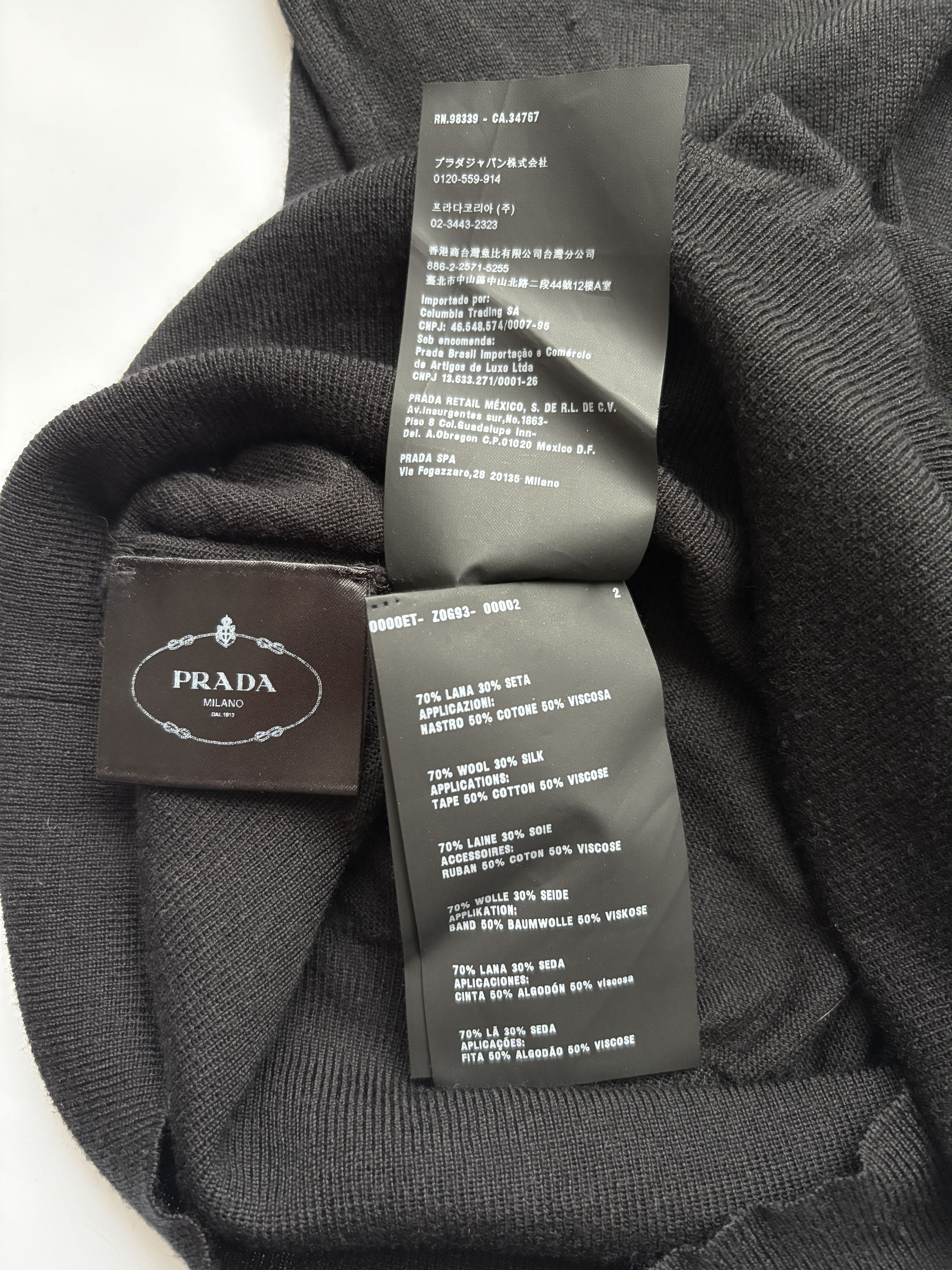 Prada ⚡️QUICK SALE⚡️2016 Prada Black Wool/Silk Knit Sweater Top Size M / US 6-8 / IT 42-44 - 6 Thumbnail