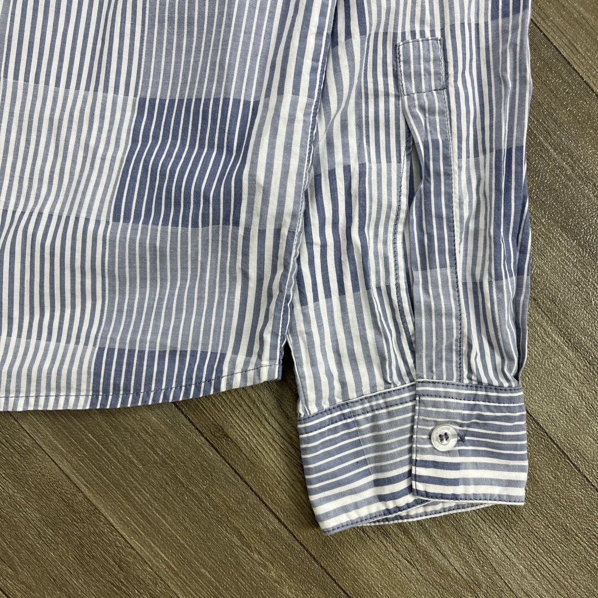 Emporio Armani Vintage Emporio Armani Striped Mandarin Collar Shirt Size US S / EU 44-46 / 1 - 13 Thumbnail