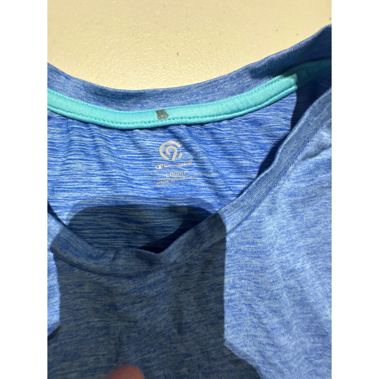 Champion Champion Girls Blue Short Sleeve Shirt Size L (10-12) Size L / US 10 / IT 46 - 3 Thumbnail