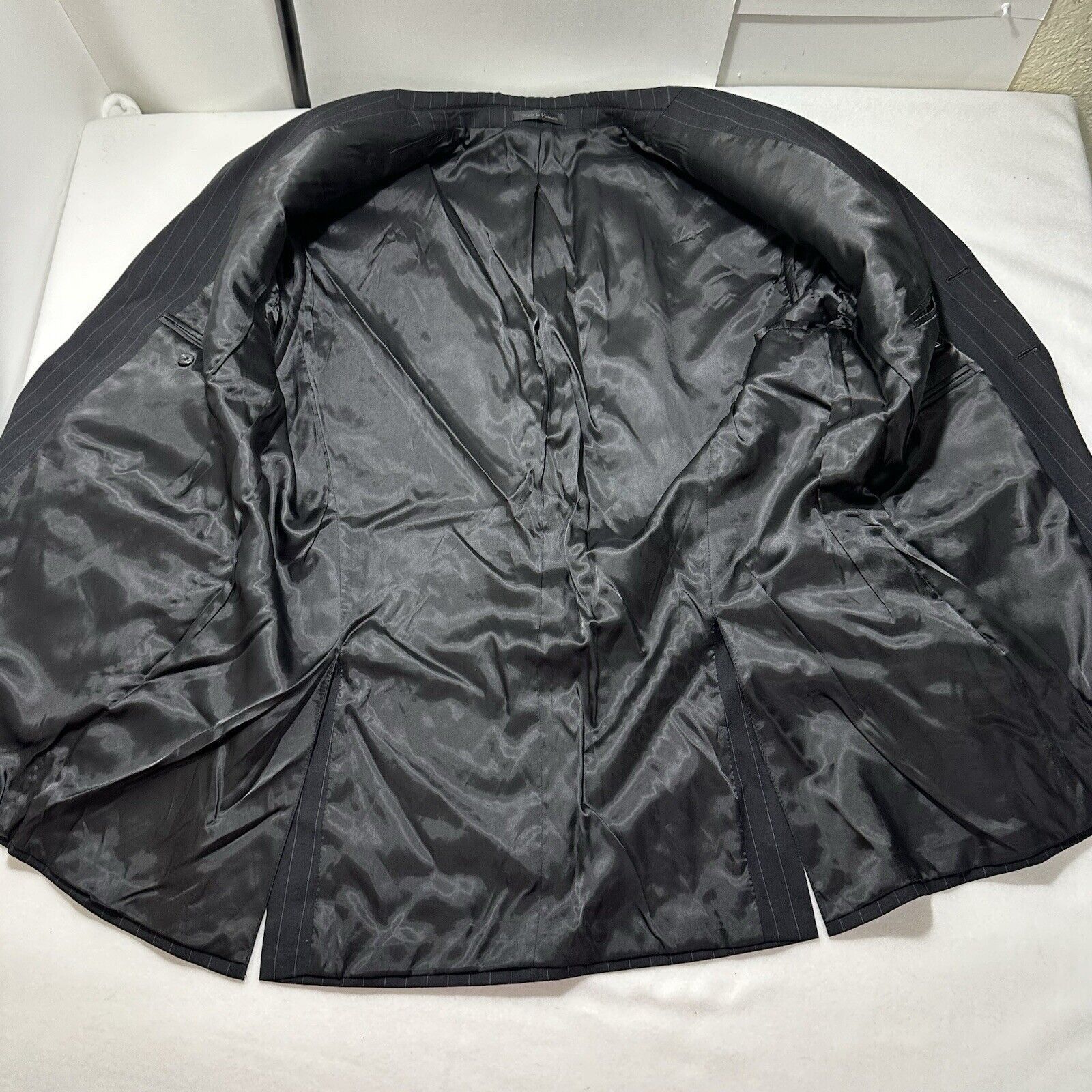 Chaps Chaps Suit Jacket Men's 46LWool Black Pinstripe Sport Coat Size 46L - 6 Thumbnail