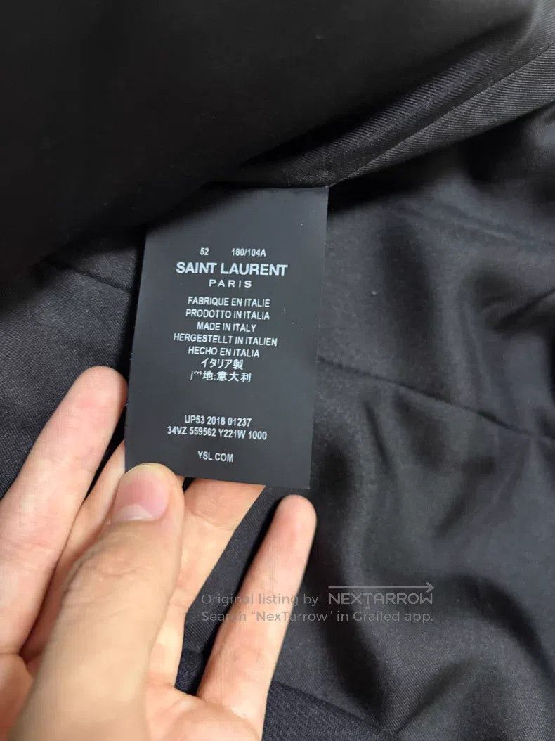 Saint Laurent Paris Saint Laurent Paris Goat Leather Collar Arrow Wool Suit Size US L / EU 52-54 / 3 - 5 Thumbnail