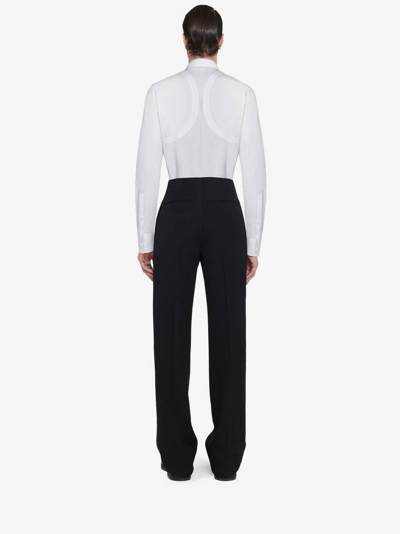 Alexander McQueen o1srvl11e0226 Wide Leg Tuxedo Trousers In Black Size US 36 / EU 52 - 4 Thumbnail