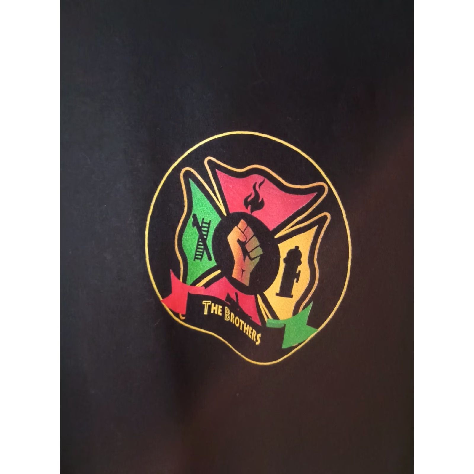 Anvil FDNY Bravest The Brothers Jamaican Colors T-Shirt L Black Mens Official FDNY Bravest The Brothers Jamaican Colors Tshirt Size L BLM Official Size US L / EU 52-54 / 3 - 2 Thumbnail