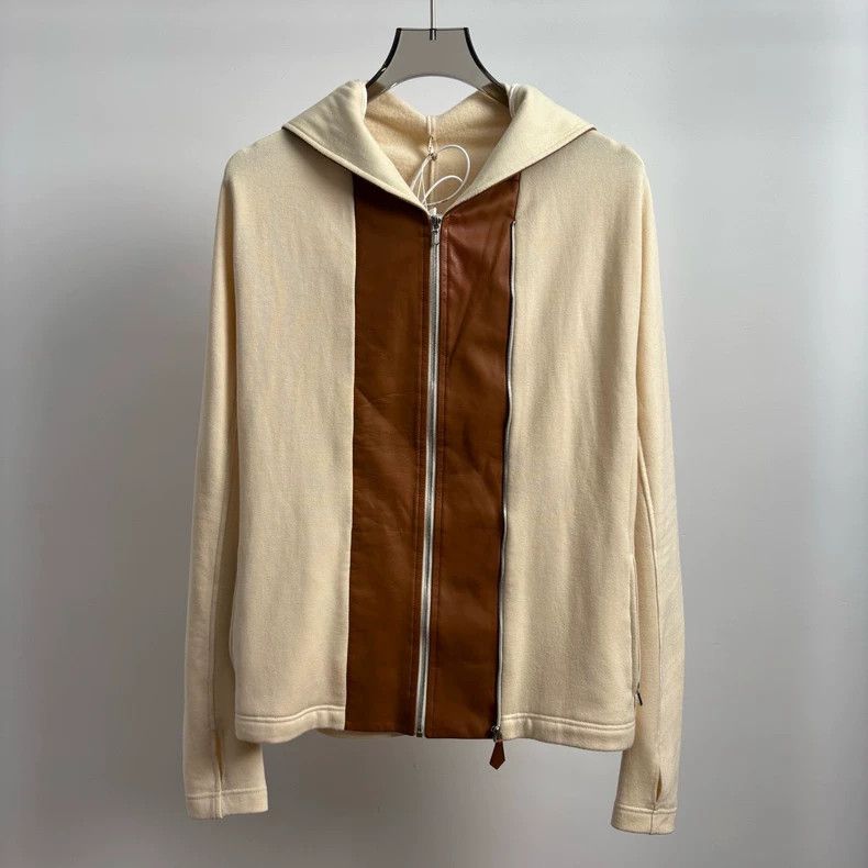 Hermes Hermes Cashmere Leather Hooded Sweater Size US S / EU 44-46 / 1 - 1 Thumbnail