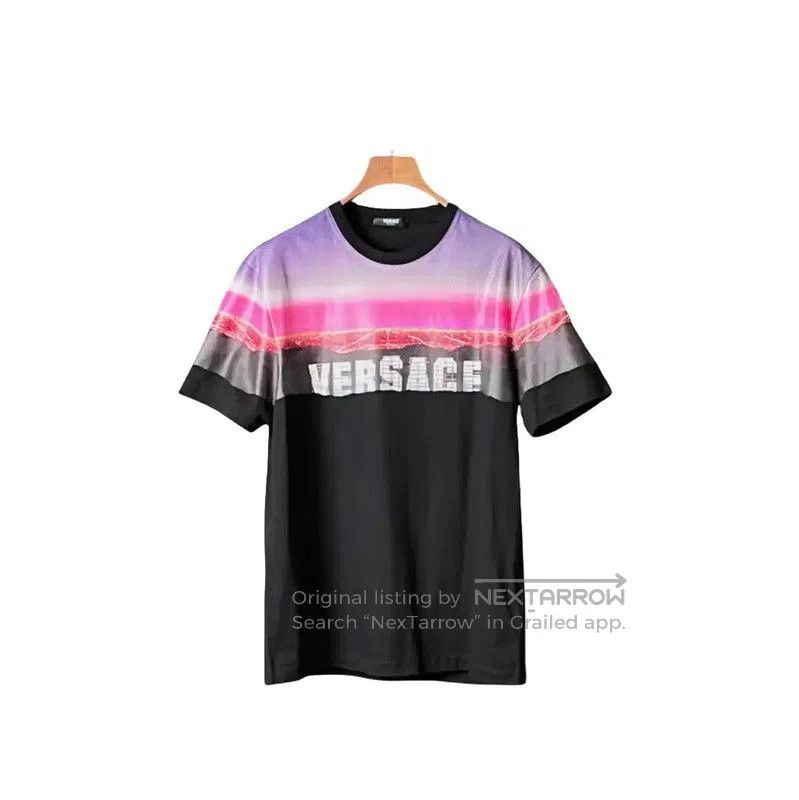 Versace Versace Colorblock Logo Short Sleeve T-Shirt . Size US XL / EU 56 / 4 - 1 Thumbnail
