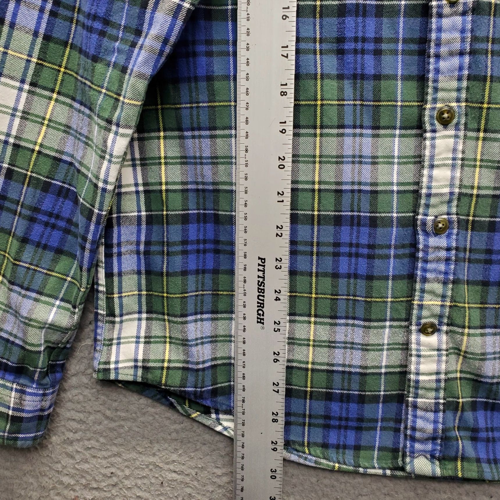 Lands' End Lands' End Mens Dress Shirt Multicolor Plaid Flannel Button Down Large Size L Size 42R - 3 Thumbnail