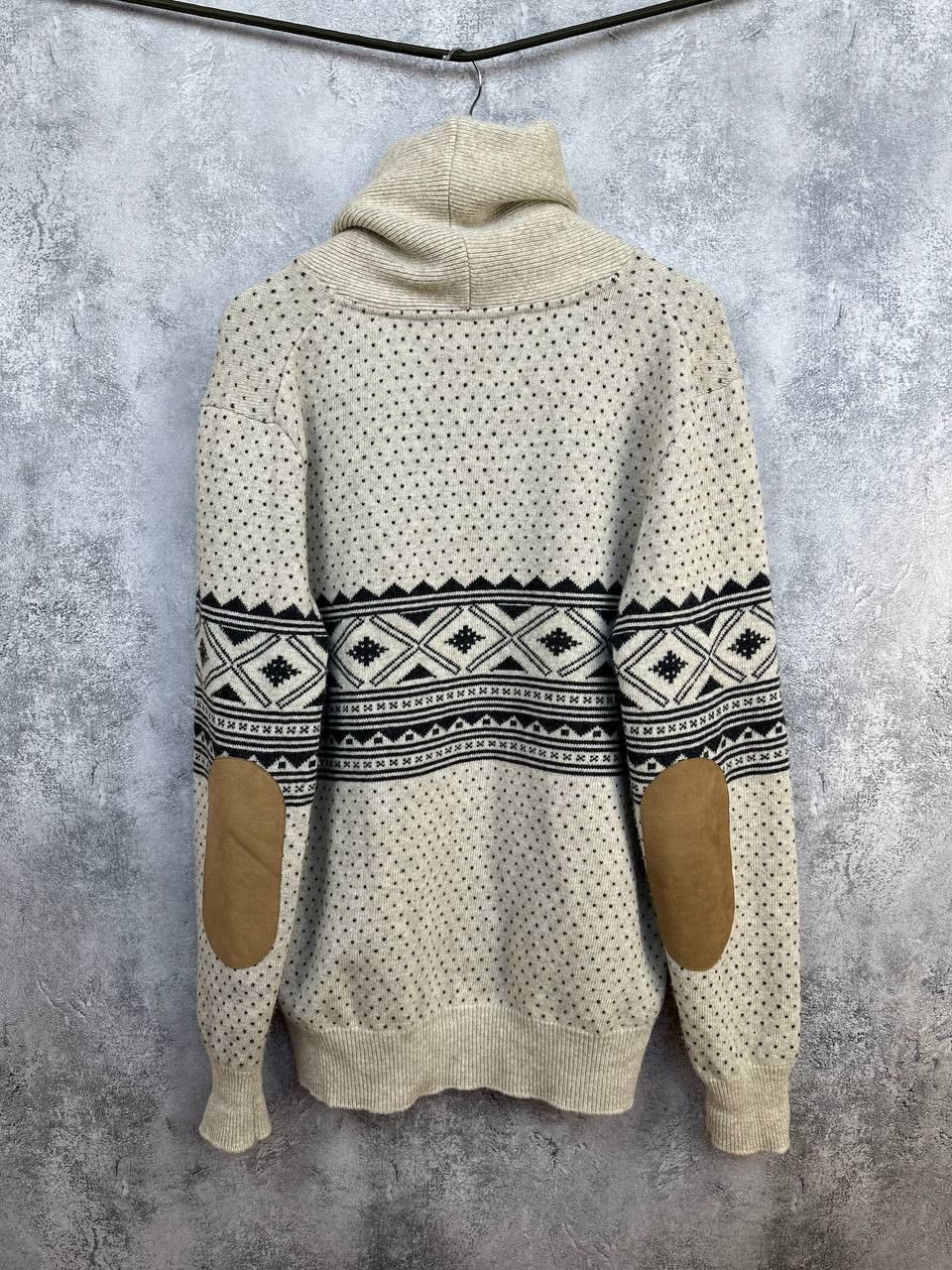 Barbour Barbour Witham Shawl Neck Ecru Lambswool Fair Isle Sweater Size US XL / EU 56 / 4 - 2 Thumbnail