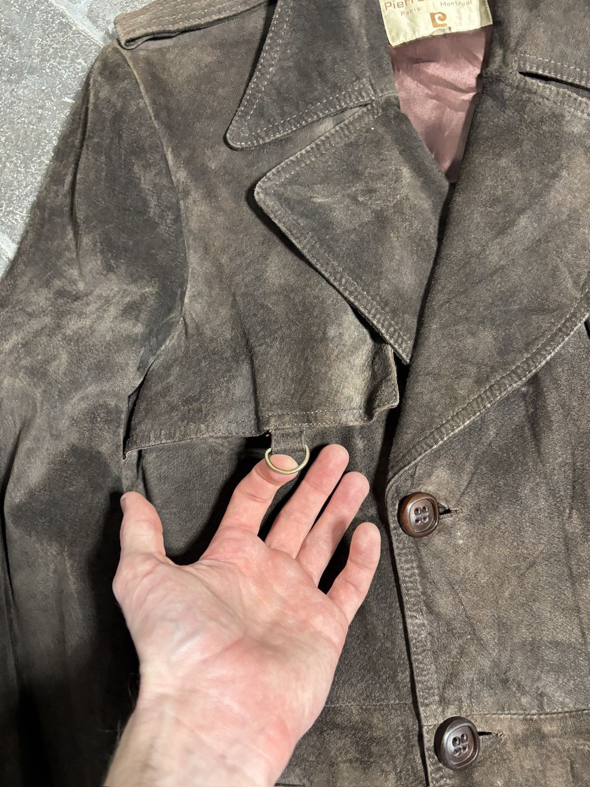 Pierre Cardin 1970s Pierre Cardin Vintage Leather Jacket Suede Trench Coat Size US S / EU 44-46 / 1 - 12 Thumbnail