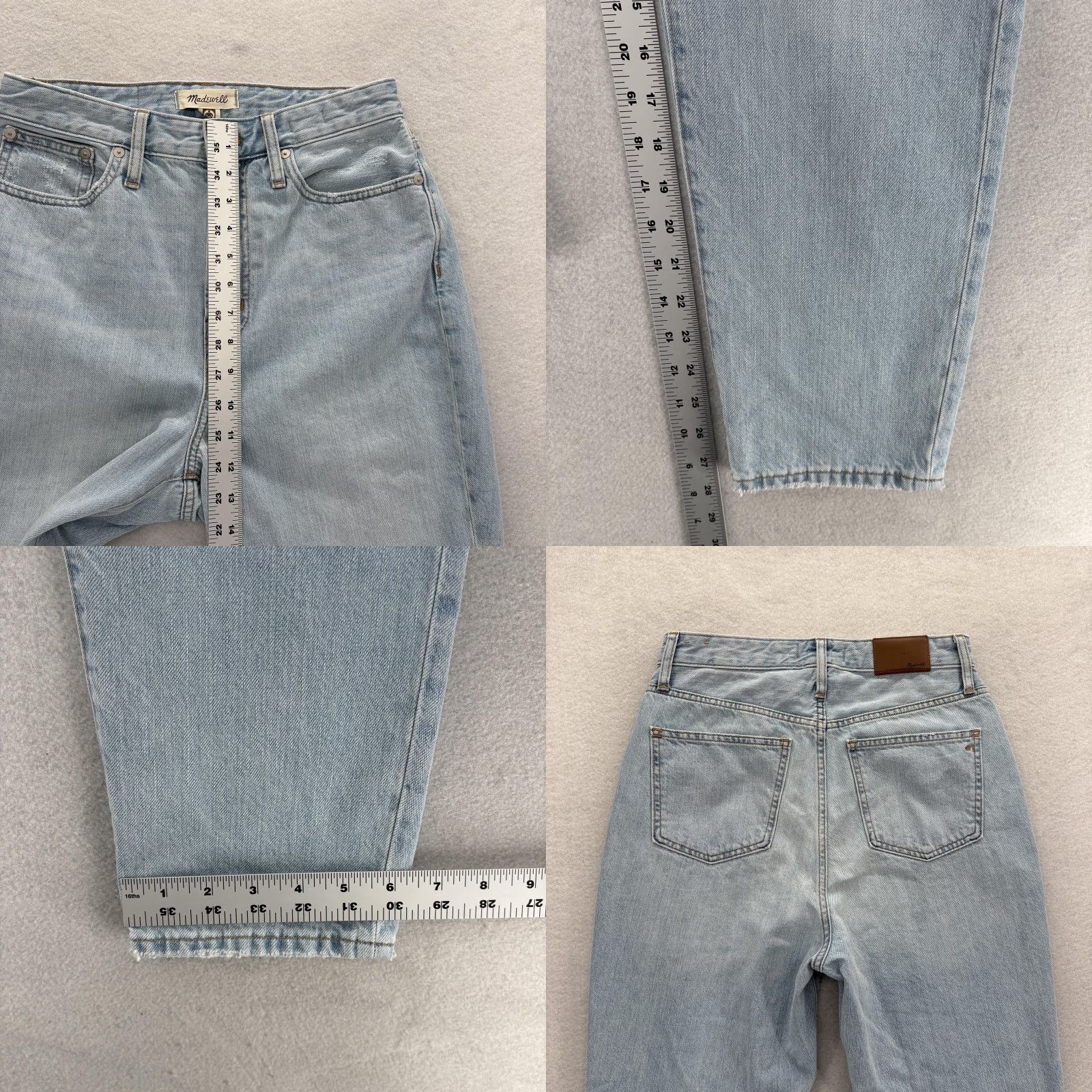 Madewell VINTAGE Madewell Curvy Perfect High Rise Jeans Womens 27 Blue Light Wash Tapered 5-Pocket Denim 100% Cotton Relaxed Fit Adult Womens Size 27" / US 4 / IT 40 - 8 Thumbnail