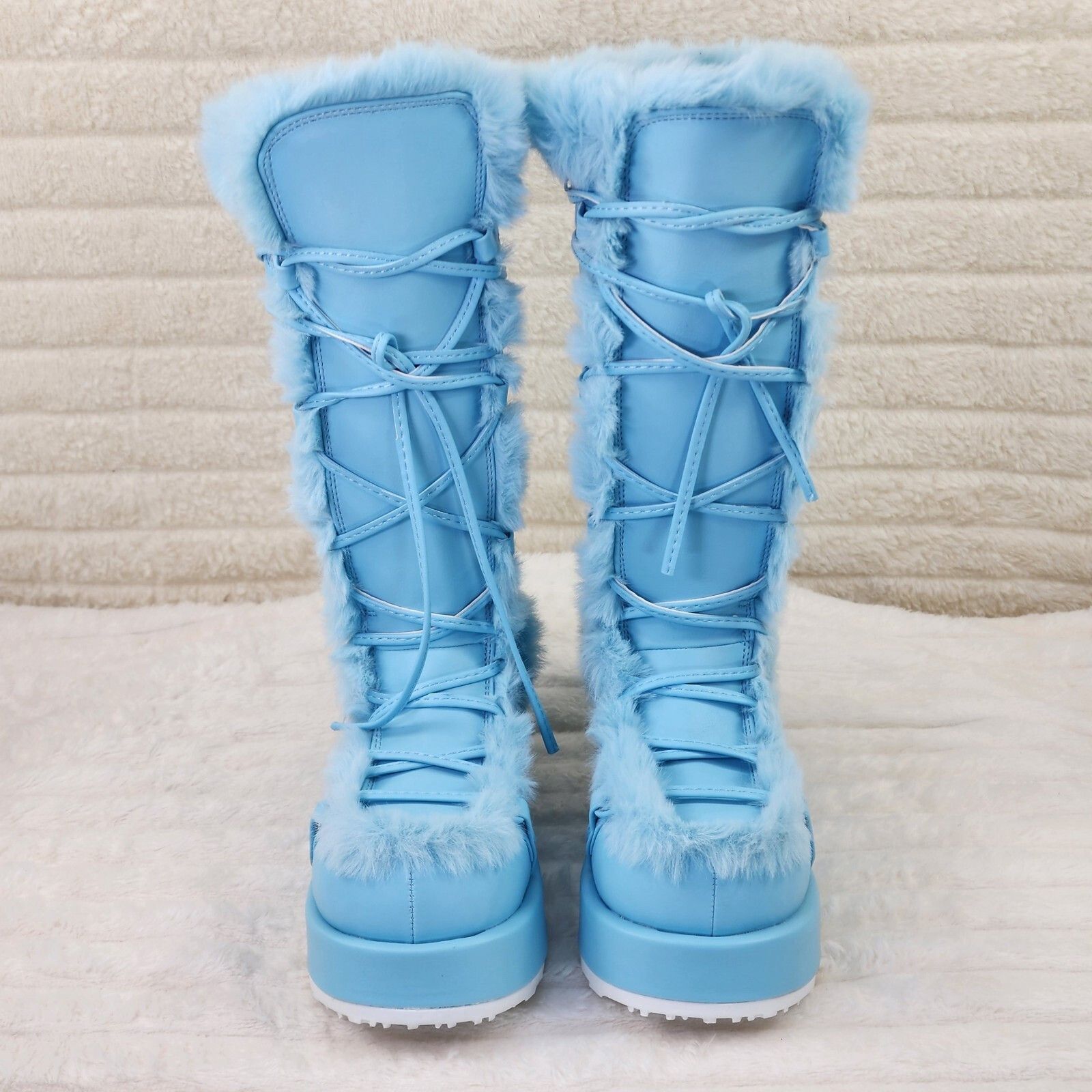 Other Cubby 311 Stomper Baby Blue Platform Pastel Goth Punk Knee B Size US 10 / IT 40 - 3 Thumbnail