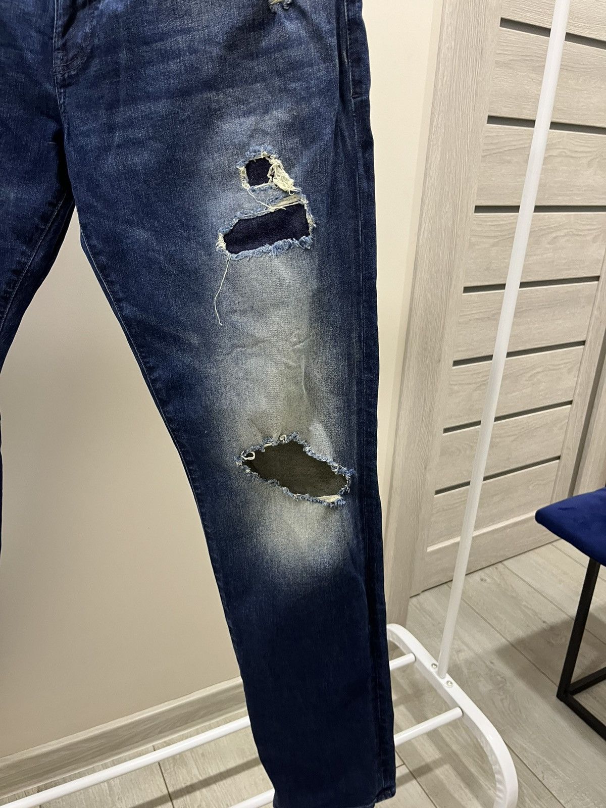 Japanese Brand Vintage Emporio Armani Y2K Denim Straight Jeans Old Money Size US 34 / EU 50 - 4 Thumbnail