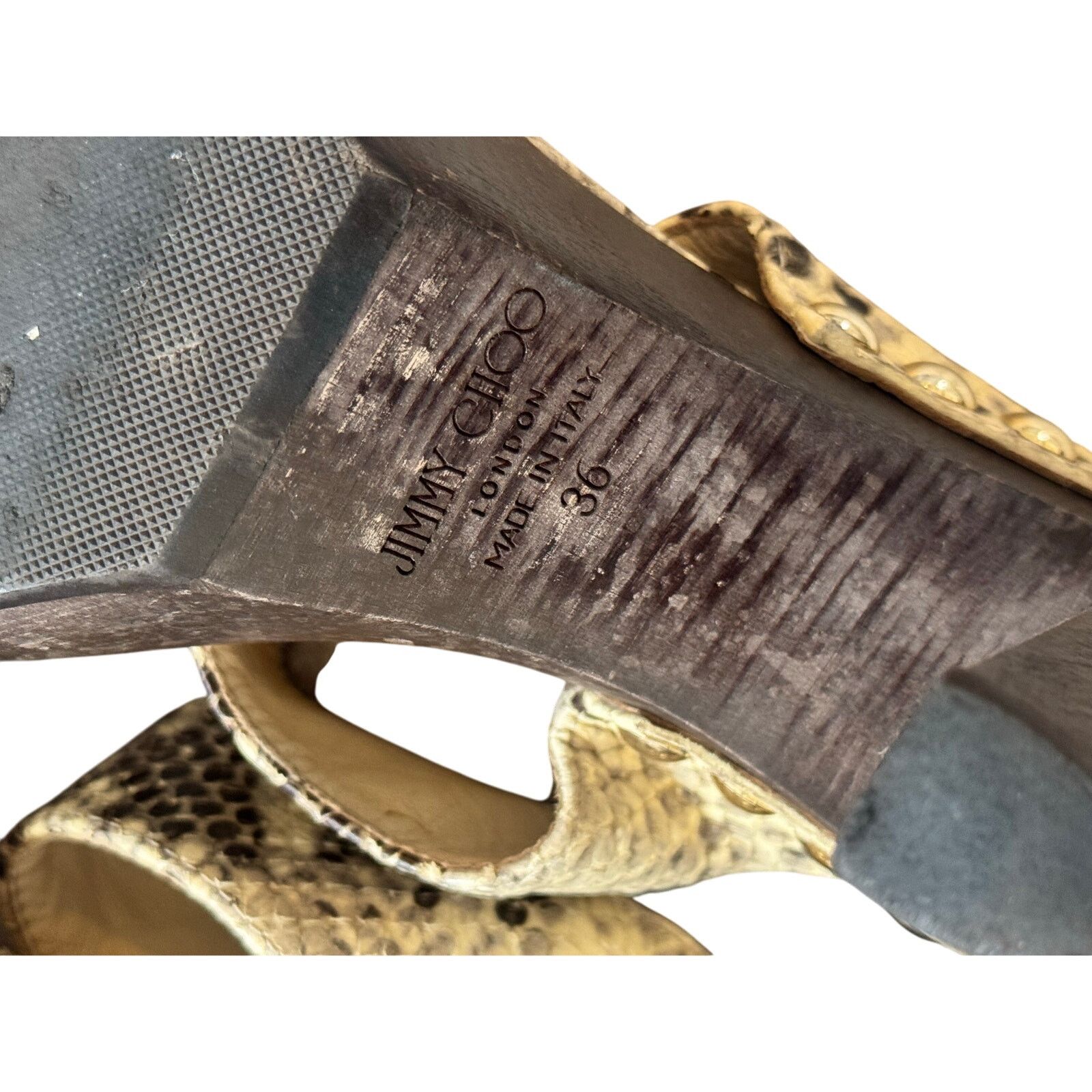Jimmy Choo Jimmy Choo Mule Snakeskin Heels | Size 36 (US 5.5) Size US 9 / IT 39 - 9 Thumbnail
