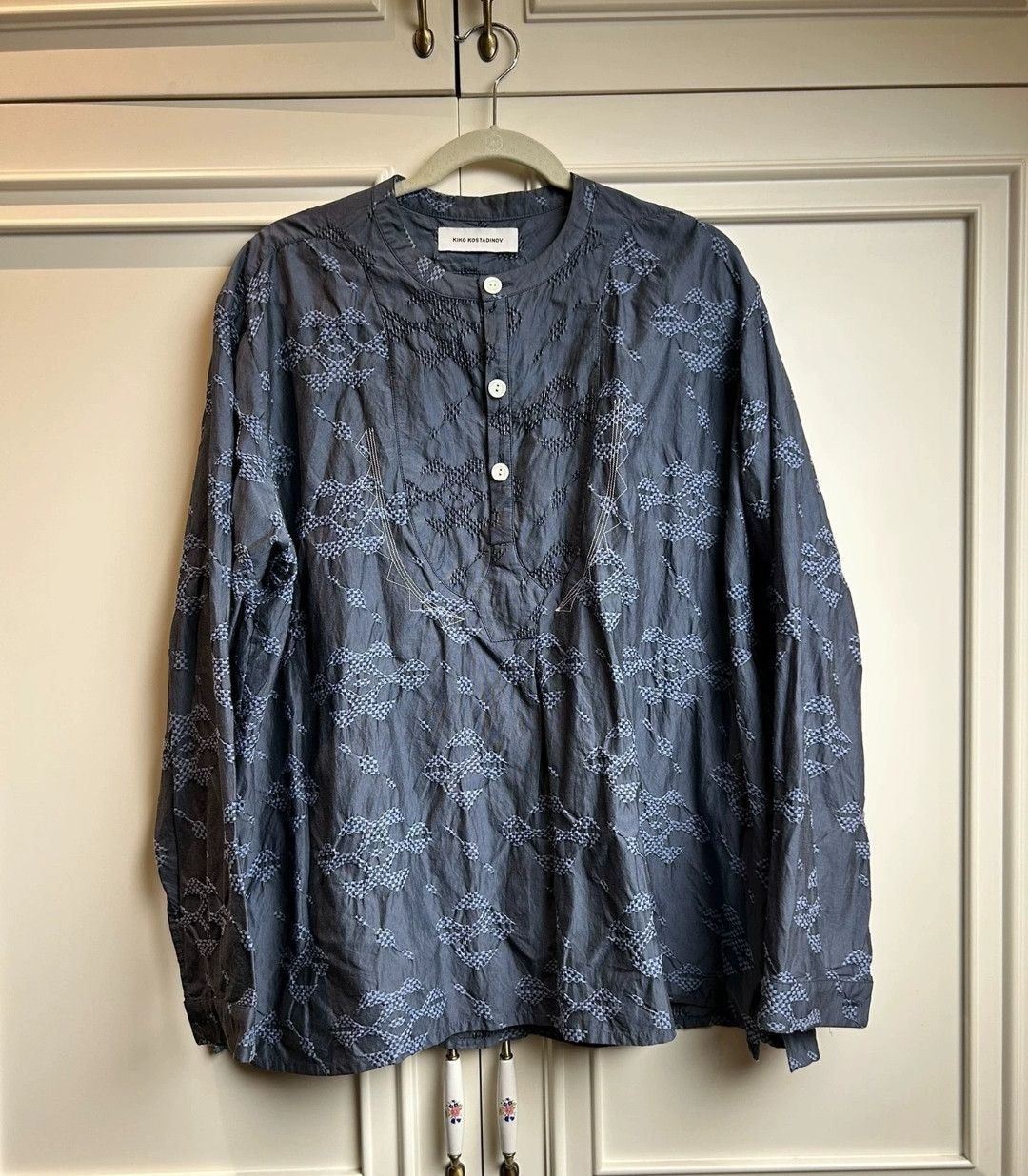 Kiko Kostadinov Kiko Kostadinov Blue Flower Shirt Size US S / EU 44-46 / 1 - 1 Thumbnail
