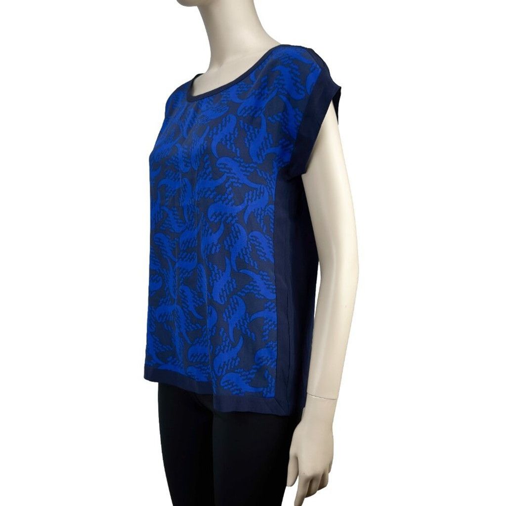 Diane von Furstenberg DIANE VON FURSTENBERG Cordelia Abstract Blue Short Sleeve sz Size S / US 4 / IT 40 - 3 Thumbnail