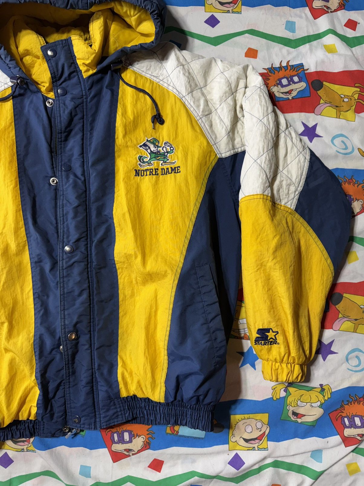 Starter Vintage 90s Starter Norte Dame Fighting Irish Puffer Jacket Size US XL / EU 56 / 4 - 1 Thumbnail