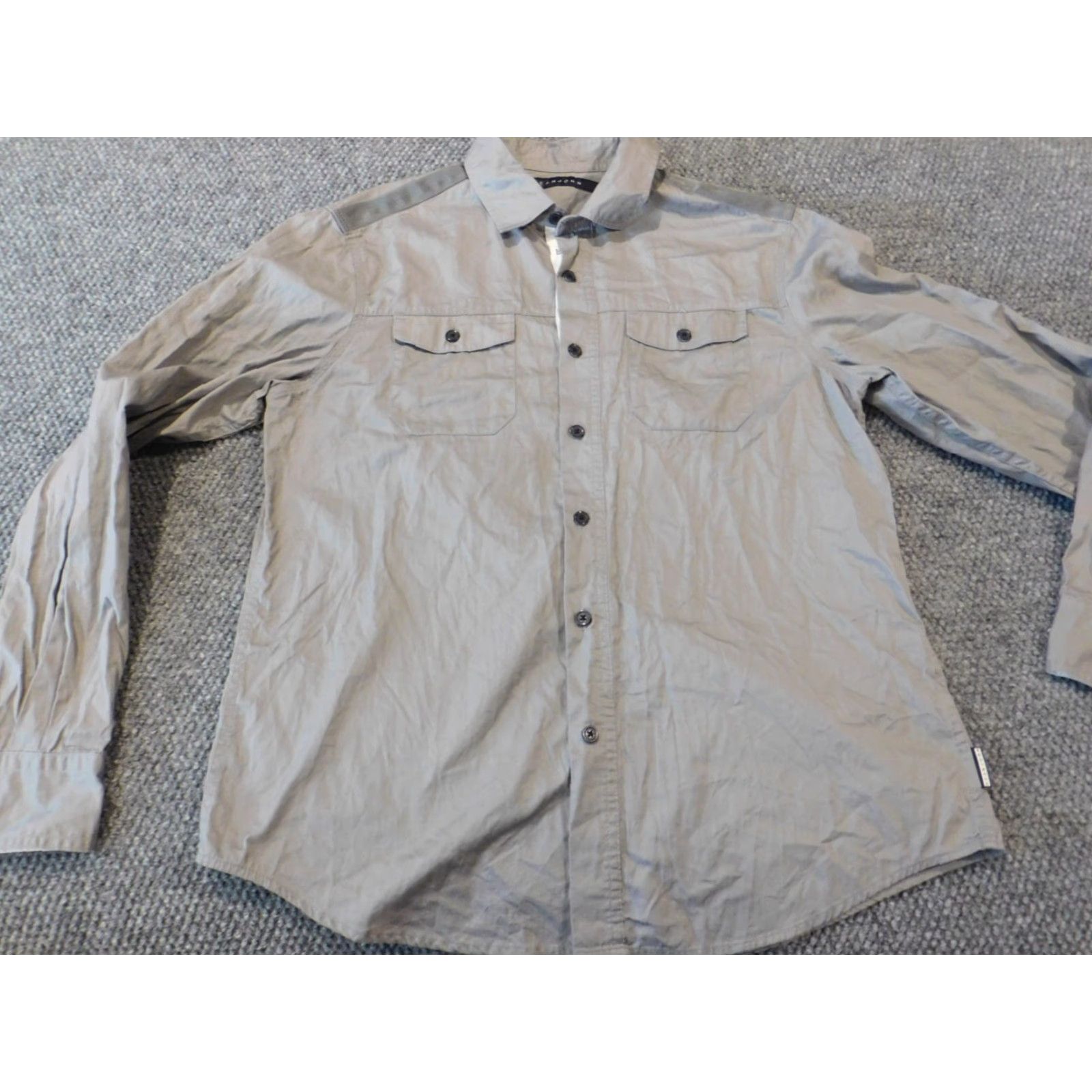 Sean John Sean John Mens Shirt 3XL Gray Button-Up Collared Long Sleeve Cotton Knit Regular Pocketed Size US XXL / EU 58 / 5 - 2 Thumbnail