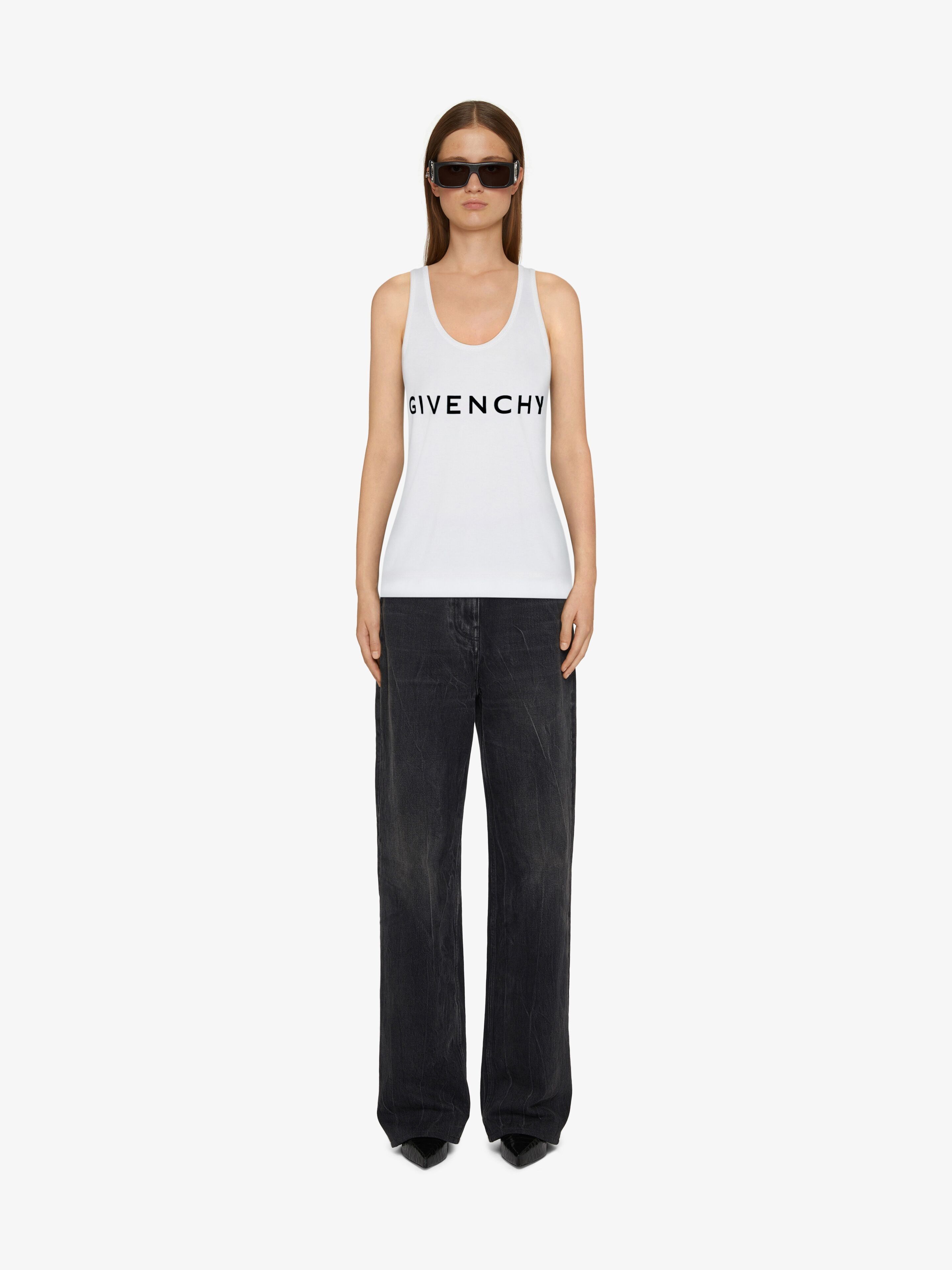 Givenchy oc11z0725 Tank Top in White/Black Size S / US 4 / IT 40 - 2 Thumbnail