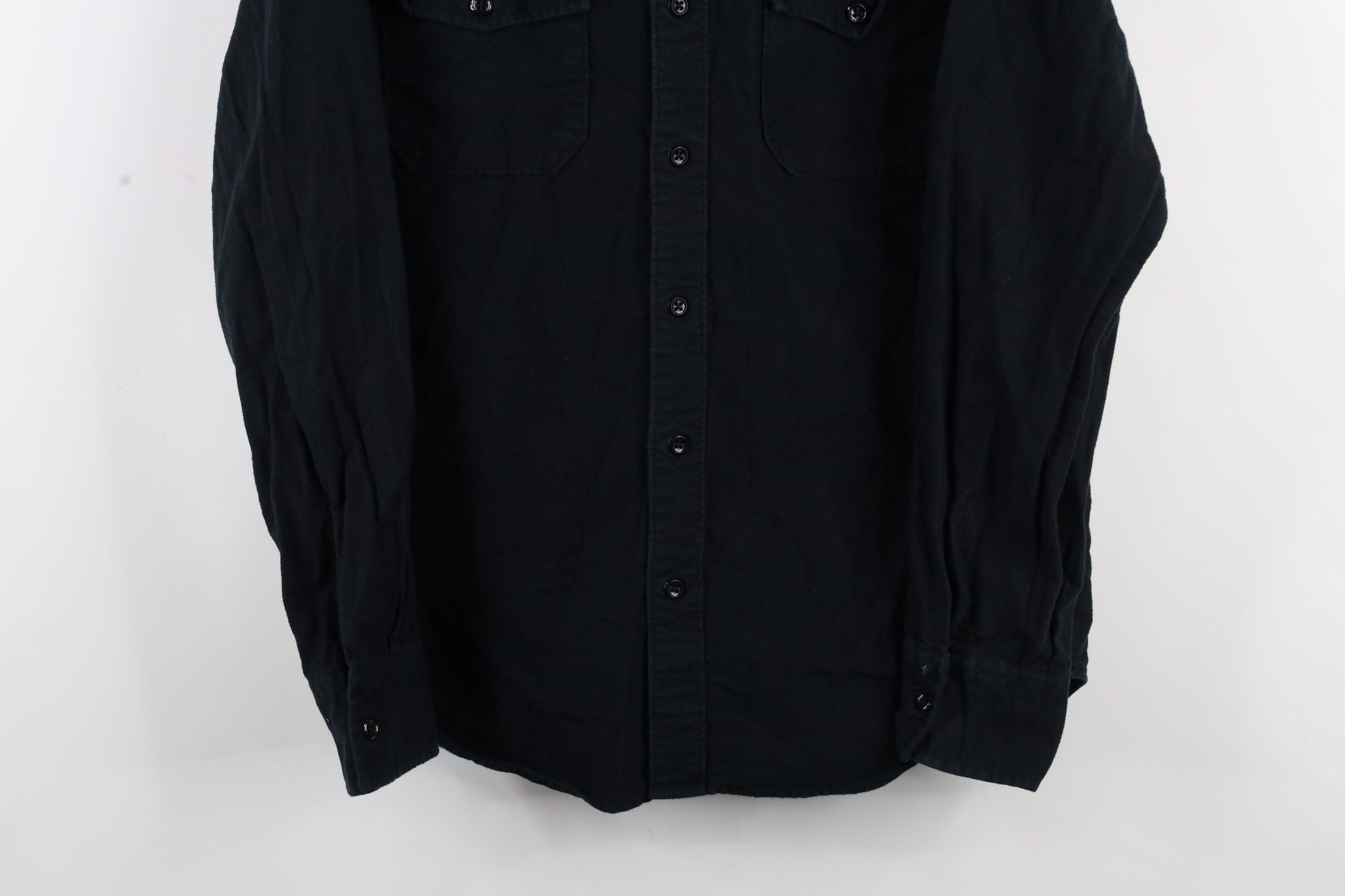 J.Crew × Vintage Vintage J Crew Chamois Cloth Collared Button Shirt Black Size US M / EU 48-50 / 2 - 3 Thumbnail