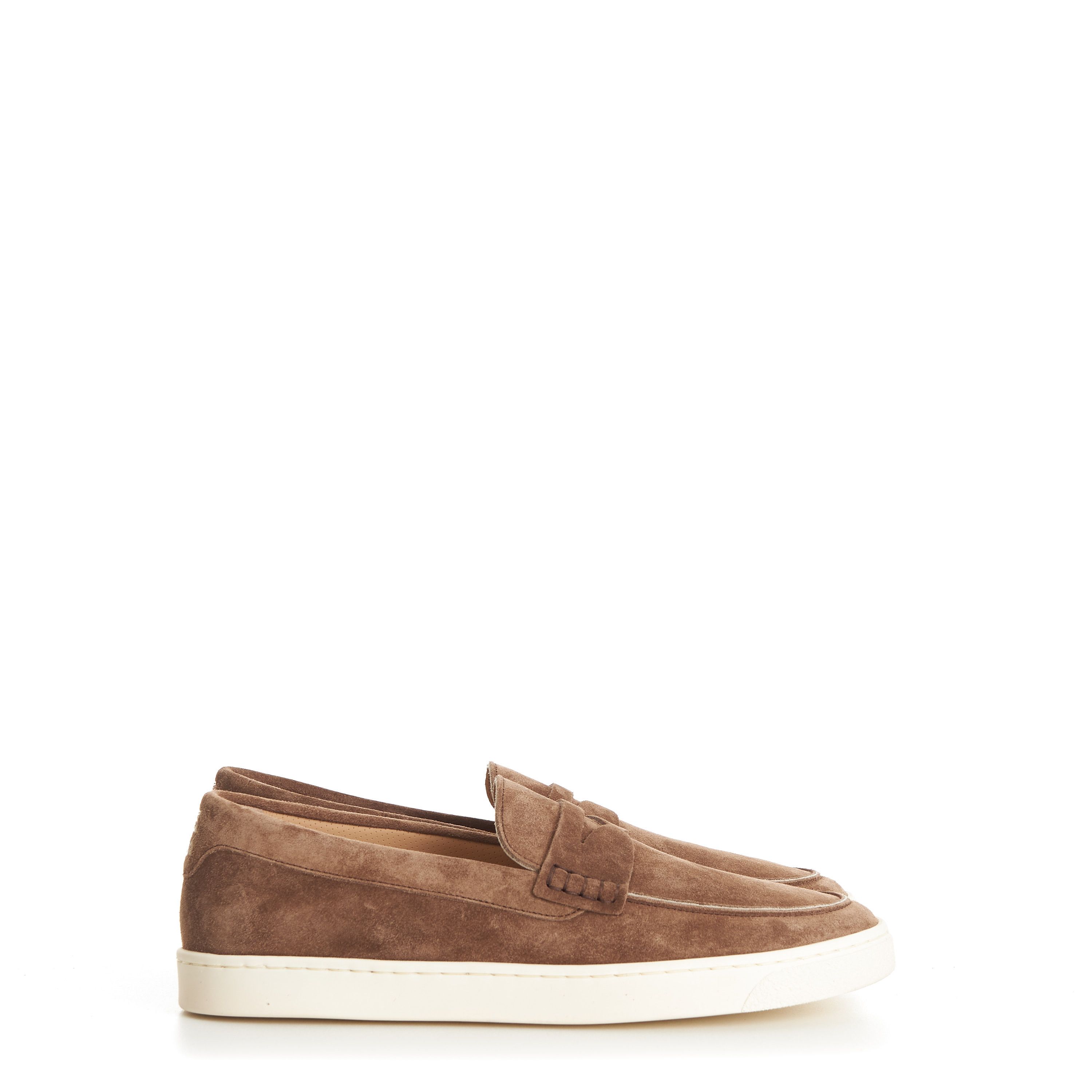 Brunello Cucinelli Chestnut Brown Suede Loafer Sneakers - Natural Rubber Sole Size US 7 / EU 40 - 2 Thumbnail