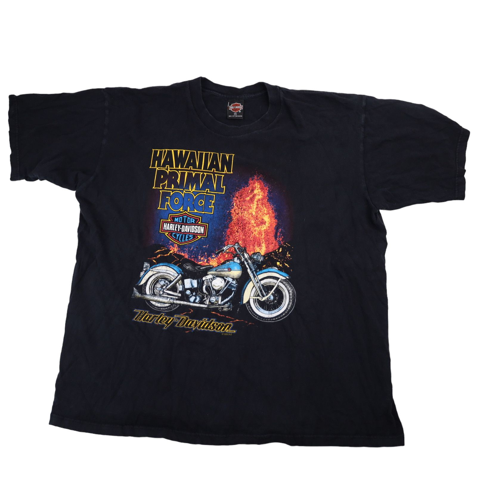 image of Harley Davidson Hawaiian Primal Force Graphic Shirt in Black, Men's (Size 2XL)