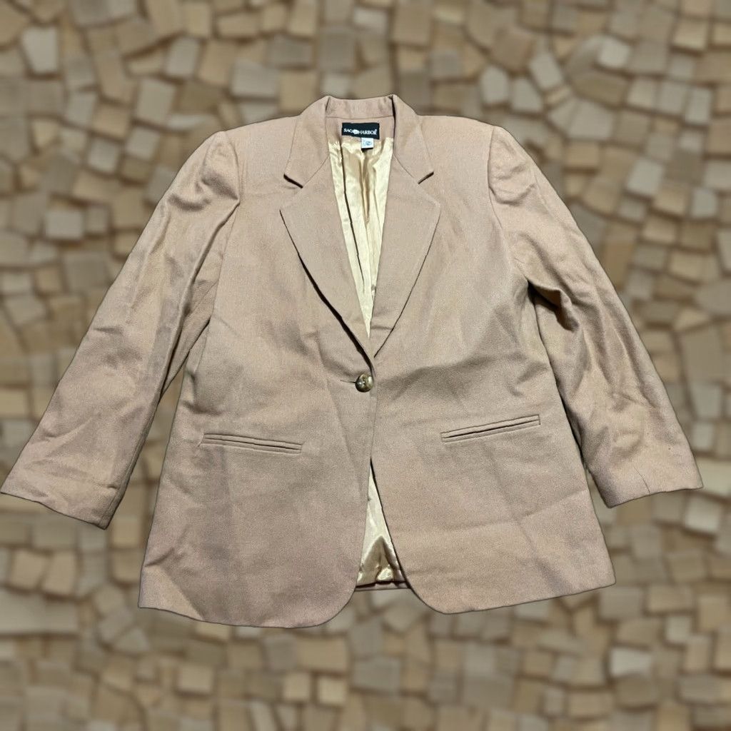 Vintage Sag Harbor Jacket Women Size 12 Brown One Button Shoulder Pads 100% Wool Solid Vintage No Size XL / US 12-14 / IT 48-50 - 1 Thumbnail