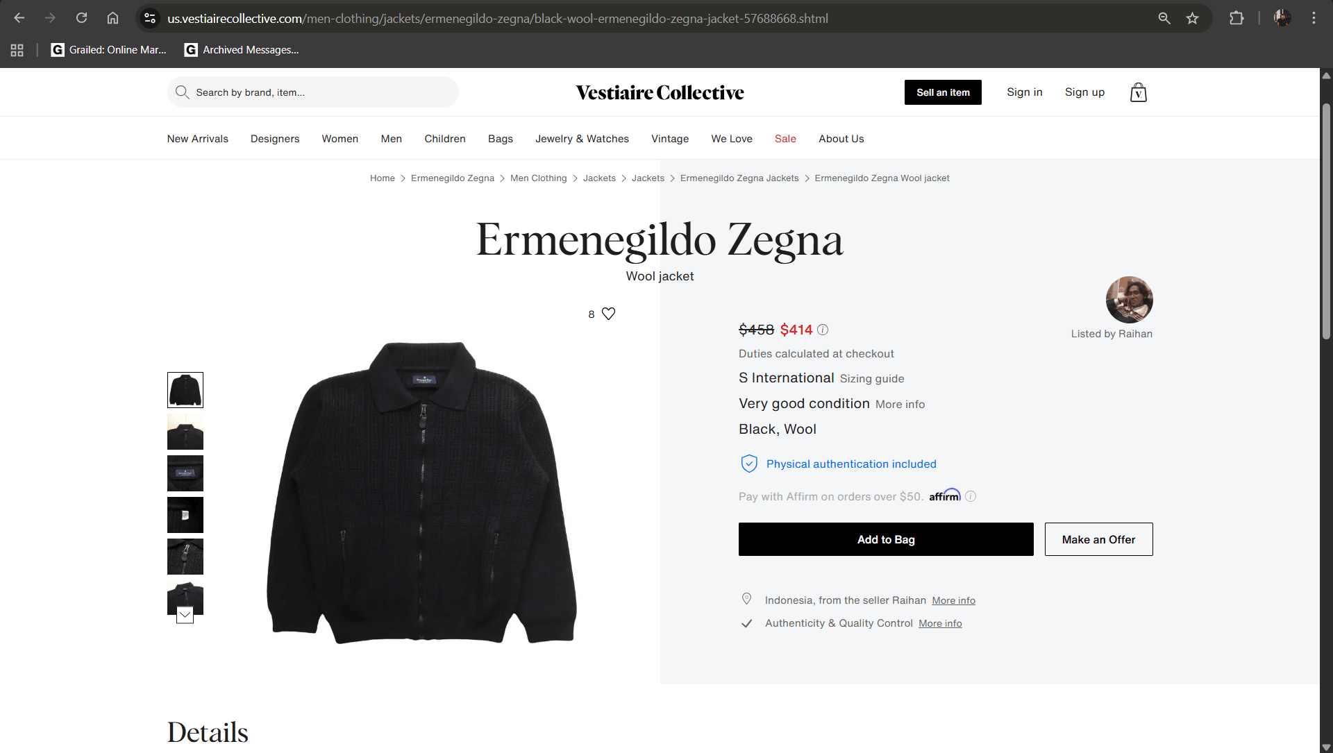 Ermenegildo Zegna × The Elder Statesman Ermenegildo Zegna Yachting Cable Square Knit Fuzzy Jacket Size US M / EU 48-50 / 2 - 18 Thumbnail