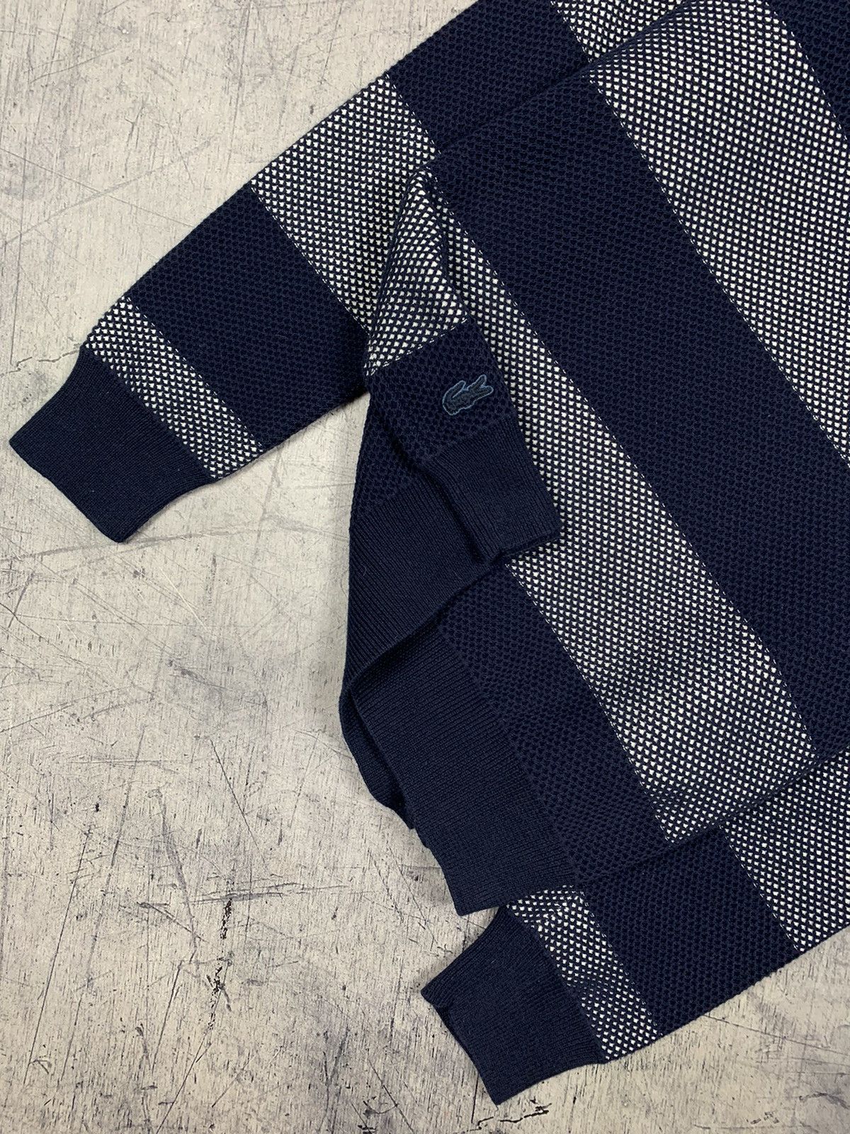 Designer × Lacoste Lacoste Luxury Mesh Sweater Striped designer casual luxury Size US S / EU 44-46 / 1 - 3 Thumbnail