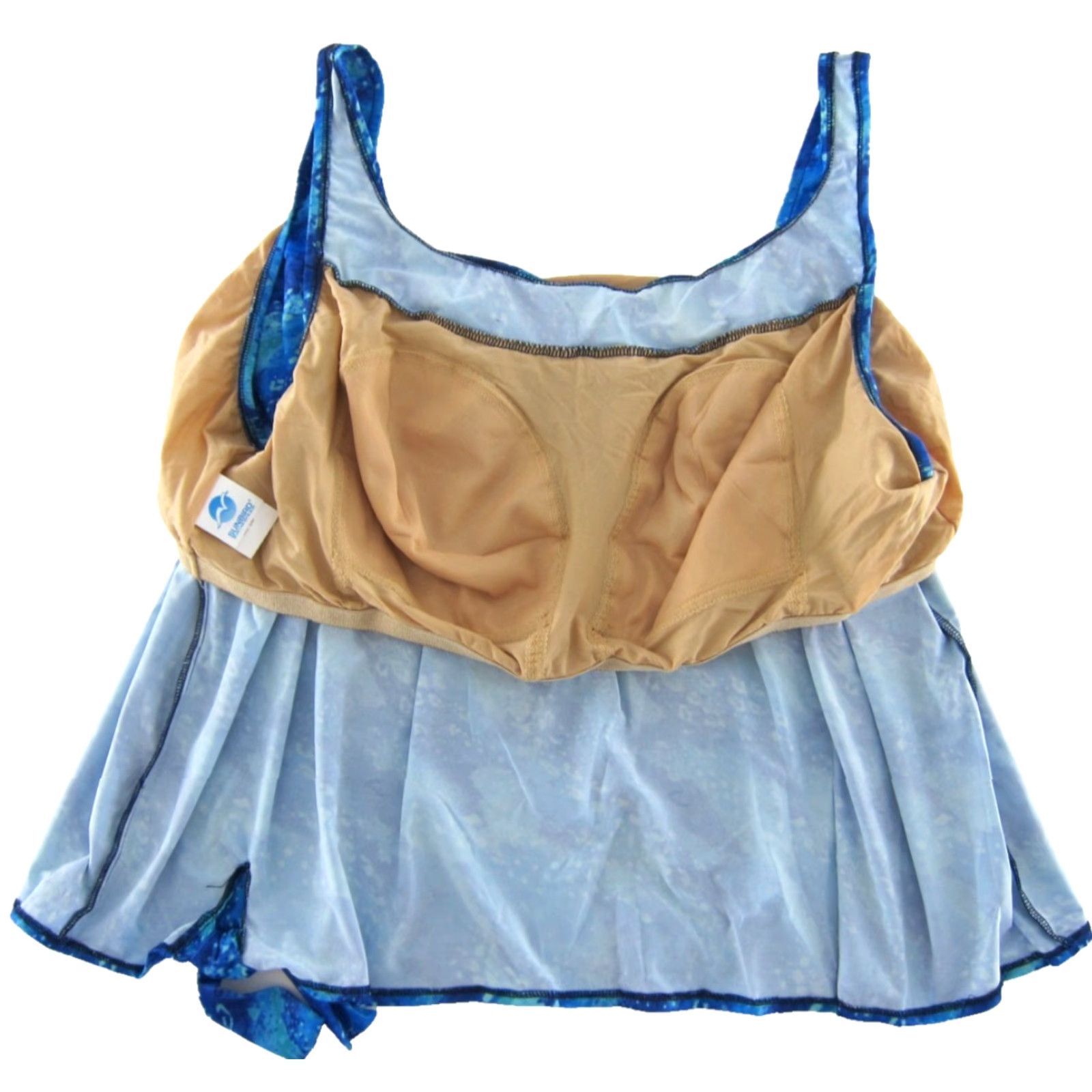Vintage Sunbird Tankini Swim Top Women 30 Built In Bra Tie Dye Blue Green NWT Bathing Suit Bluе Size 4XL / US 24-26 - 5 Thumbnail