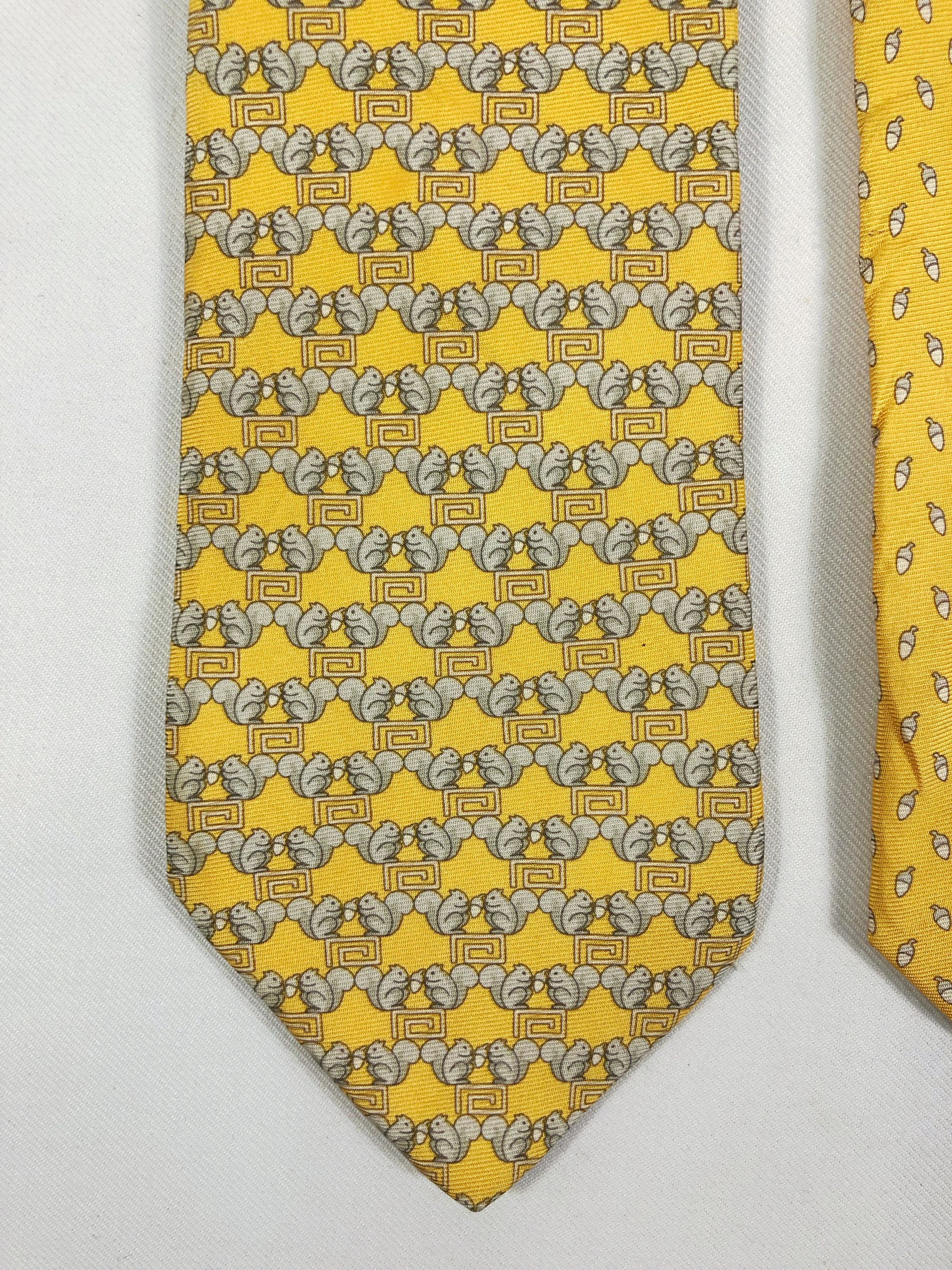 Versace NOS Versace Medusa Silk Tie Squirrel Motive Made in Italy Size ONE SIZE - 4 Thumbnail