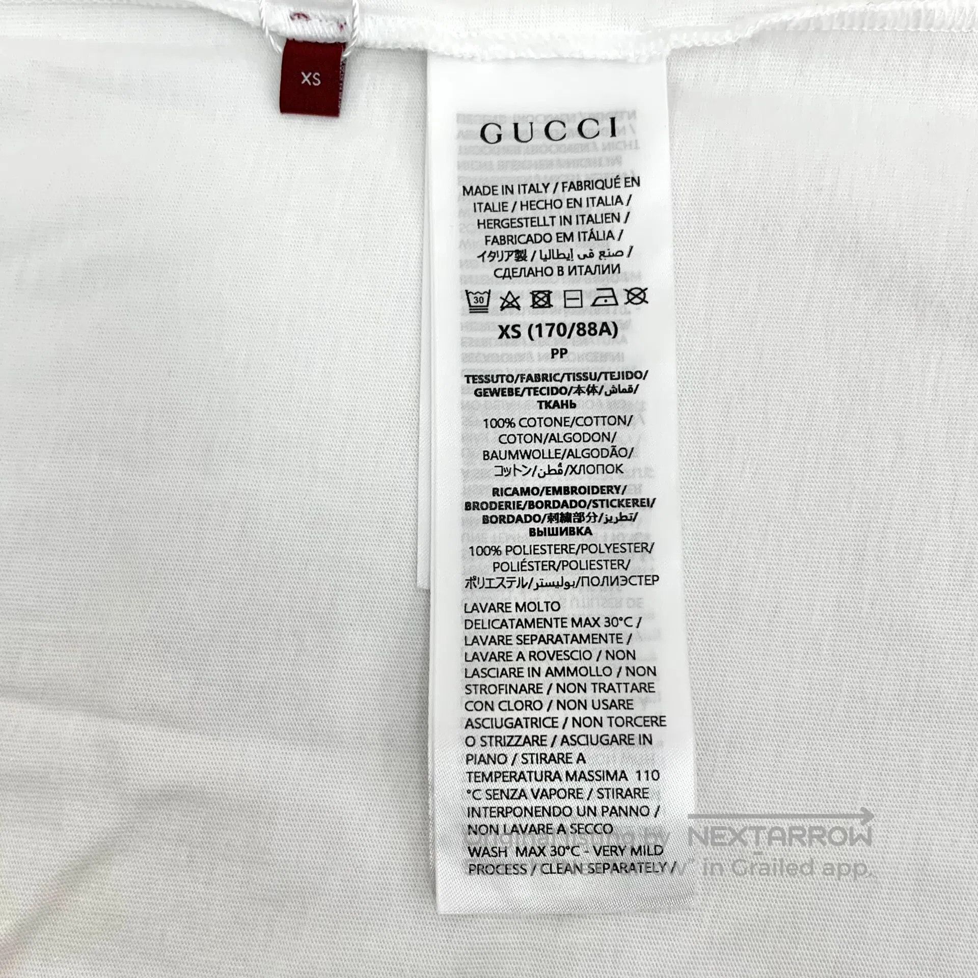 Gucci Guicci H30741 Gucci White Emblem Embroidered Cotton Crew N Size US XS / EU 42 / 0 - 7 Thumbnail