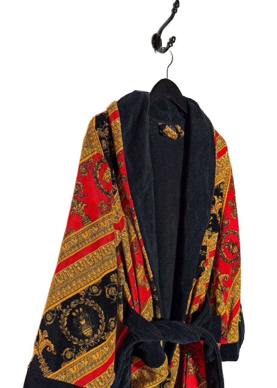 Versace Versace Red Barocco Diagonal Stripe Print Robe Size 38 - 3 Thumbnail