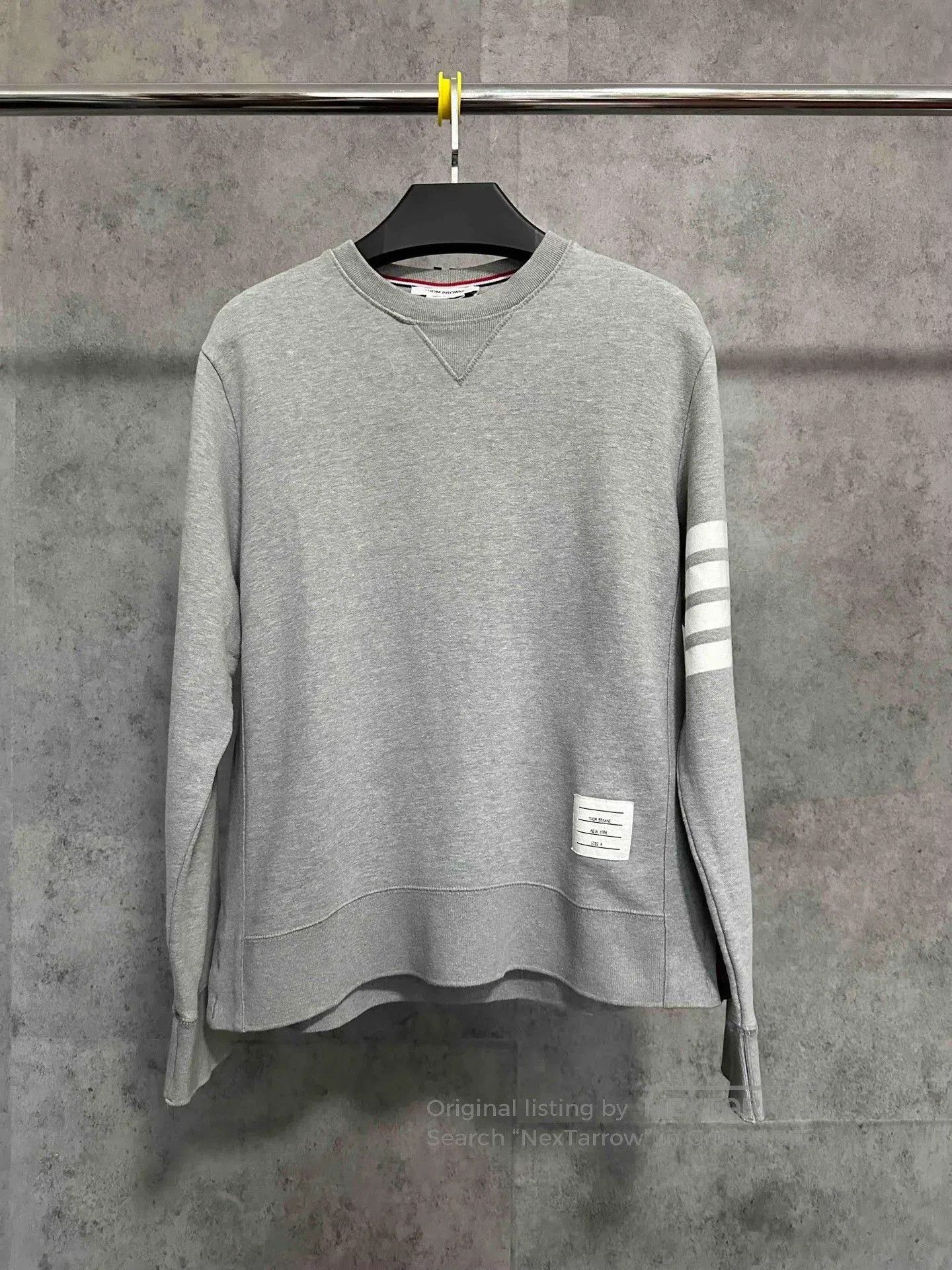 Thom Browne Thom Browne Classic Gray Four-Stripe Crewneck. Size US XL / EU 56 / 4 - 1 Thumbnail