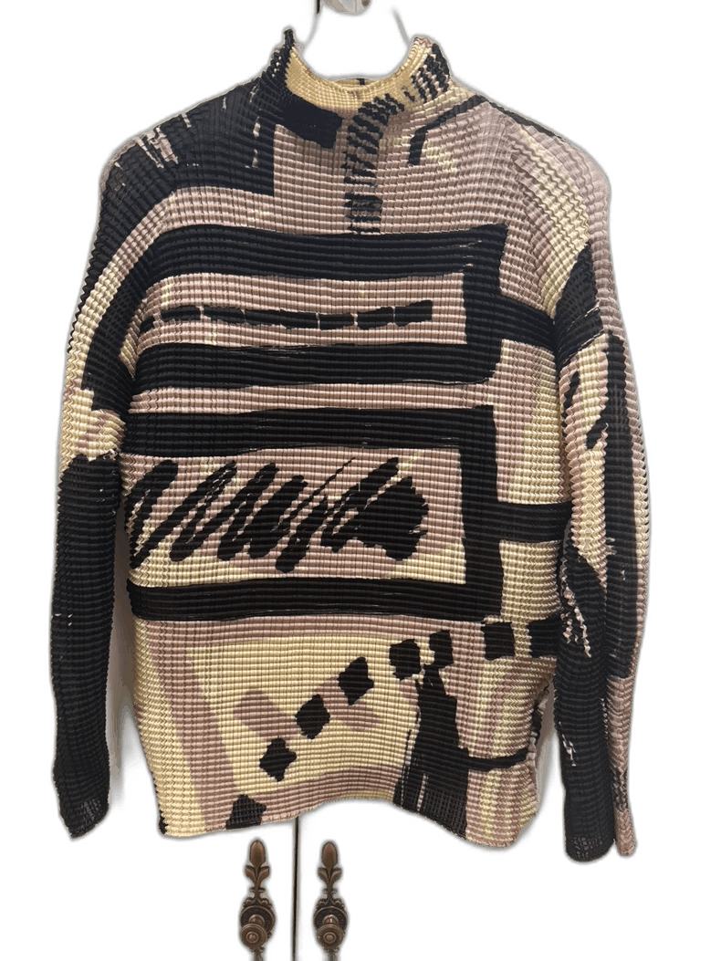 Issey Miyake Issey Miyake Beige Black Striped Sweater - dmc Size M / US 6-8 / IT 42-44 - 1 Thumbnail