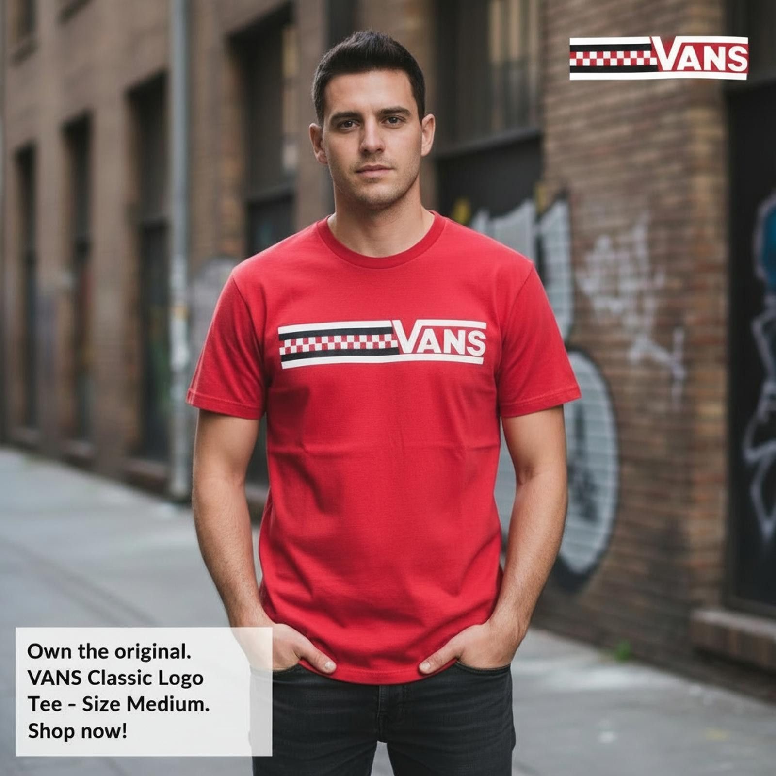 Vans VANS Classic Red Logo T-Shirt Medium Size US M / EU 48-50 / 2 - 1 Thumbnail