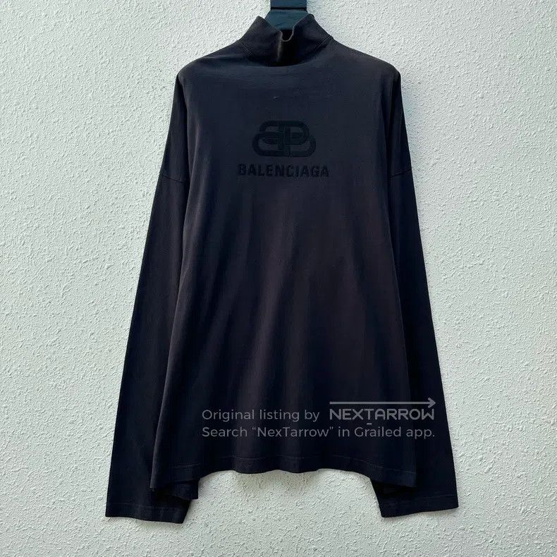 Balenciaga Balenciaga Buckle Flock Logo High Neck Long Sleeve Size US XS / EU 42 / 0 - 1 Thumbnail