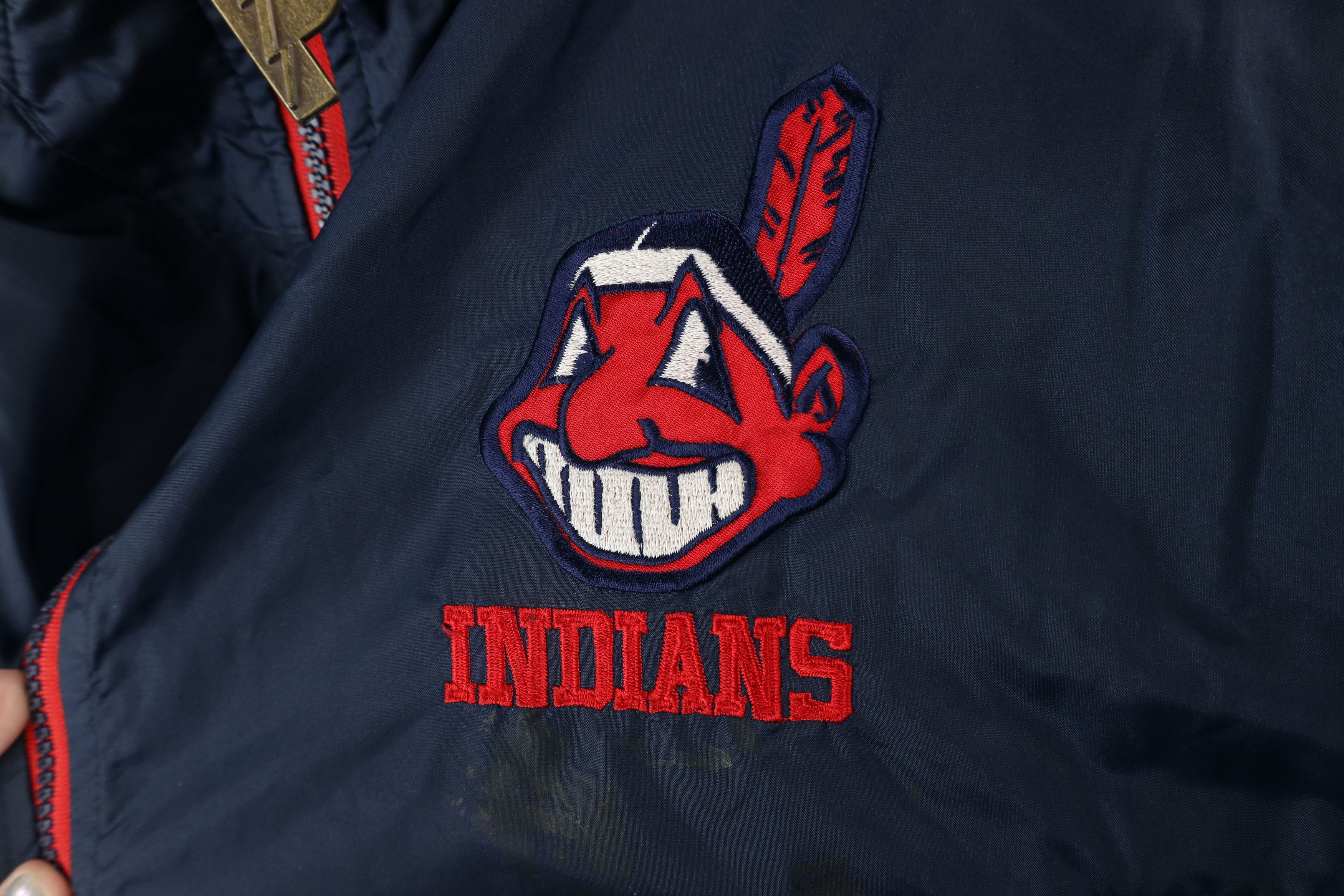 Vintage Vintage 90s Chief Wahoo Cleveland Indians Baseball Jacket Size US L / EU 52-54 / 3 - 6 Thumbnail