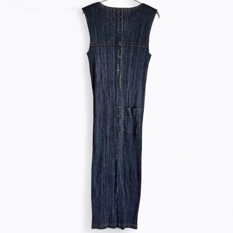 Issey Miyake issey miyake size:5 Denim pleated sleeveless dress Size XXS / US 00 / IT 34 - 2 Thumbnail
