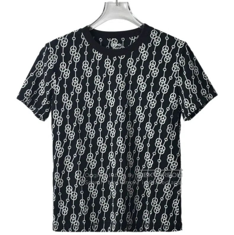 Hermes Hermes Logo All-over Printed Crew Neck Straight T-Shirt Size XS / US 0-2 / IT 36-38 - 1 Thumbnail