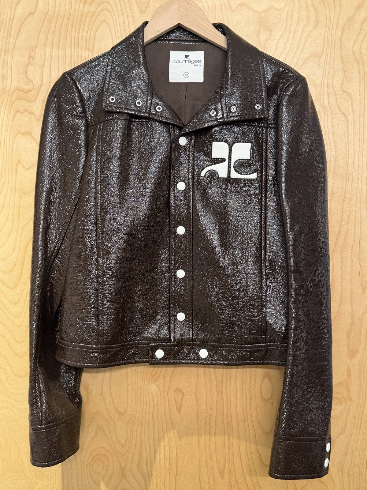 Courreges COURREGES MENS BROWN RE-EDITION VINYL JACKET Size US M / EU 48-50 / 2 - 3 Thumbnail